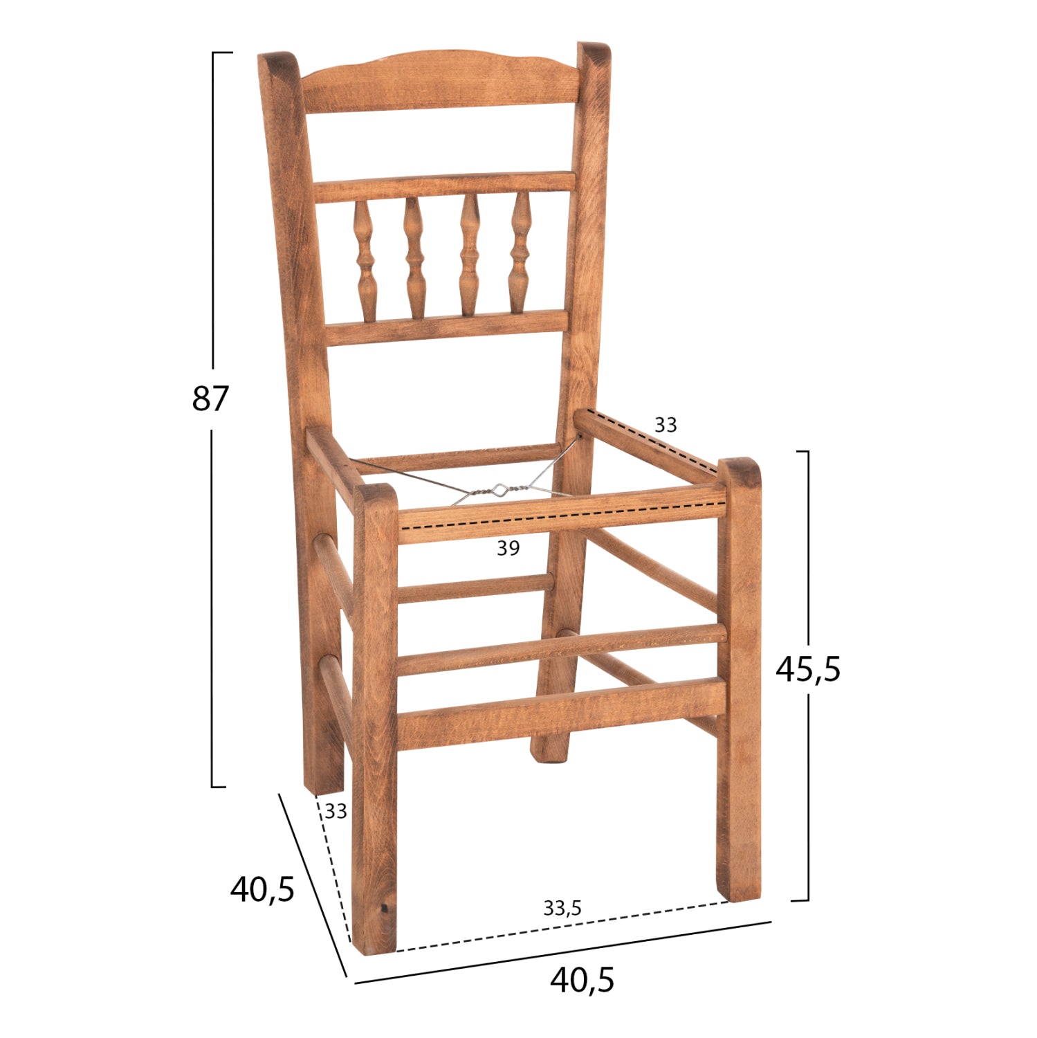 СТОЛ CHOSEN БУК ИМПРЕГНИРАН В ЦВЯТ ОРЕХ 40.5x40.5x87Hсм. САМО РАМКА