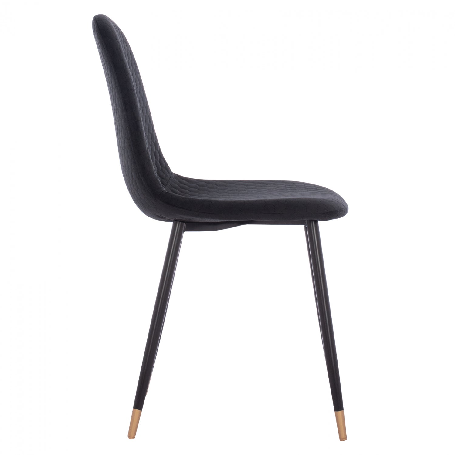 Стол LUCILLE от кадифе черен с метална конструкция 45X56X81 см.