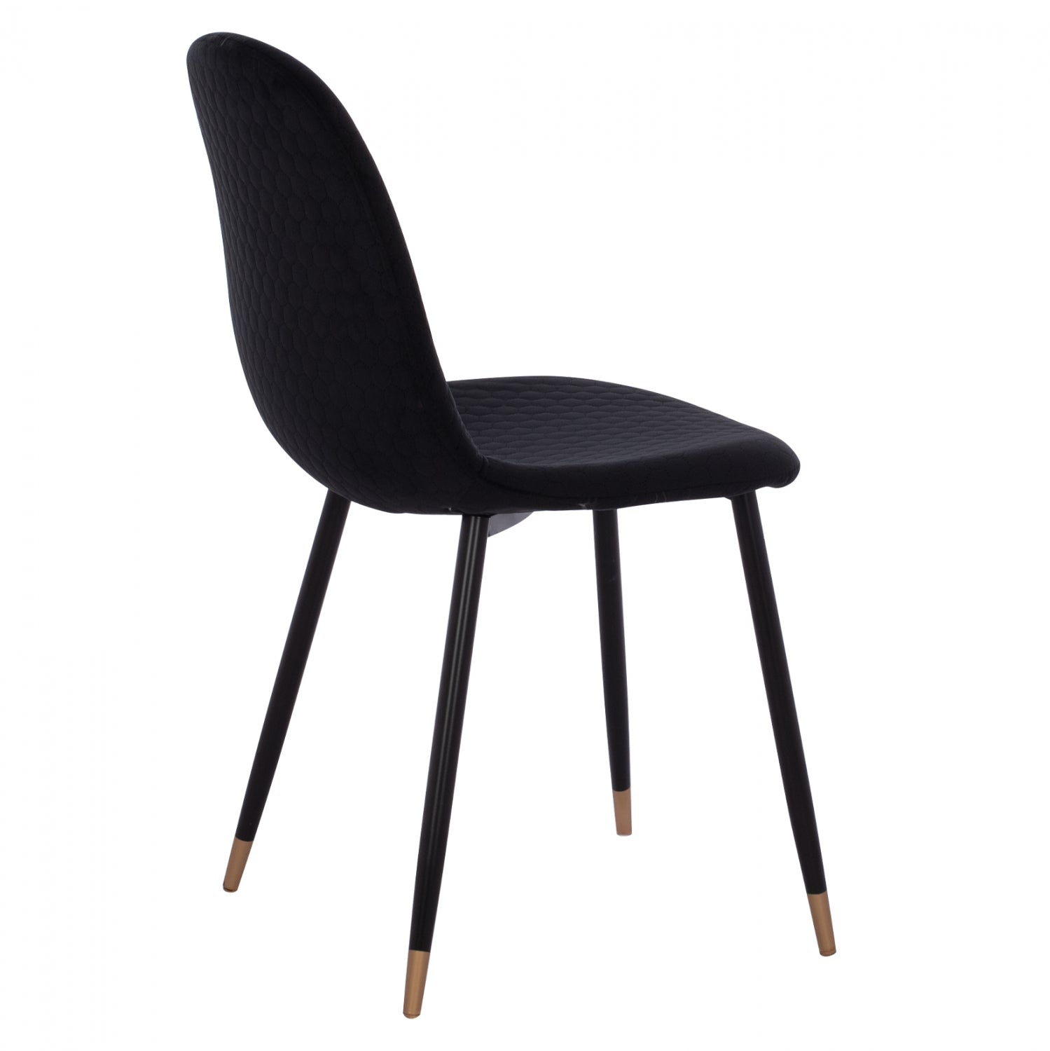 Стол LUCILLE от кадифе черен с метална конструкция 45X56X81 см.