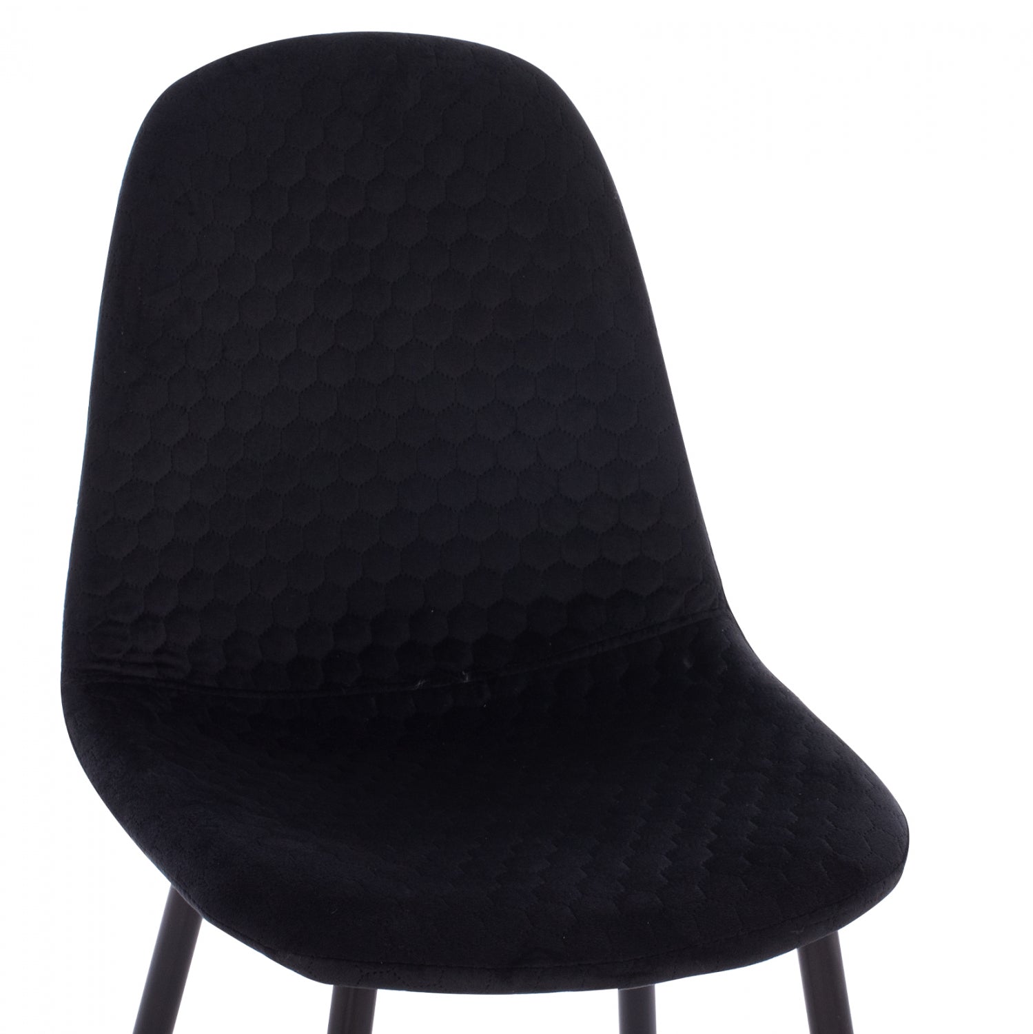 Стол LUCILLE от кадифе черен с метална конструкция 45X56X81 см.