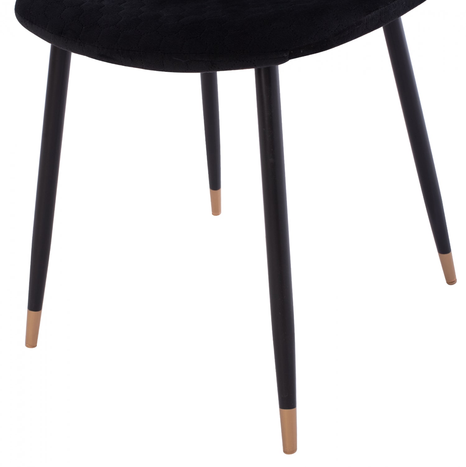 Стол LUCILLE от кадифе черен с метална конструкция 45X56X81 см.