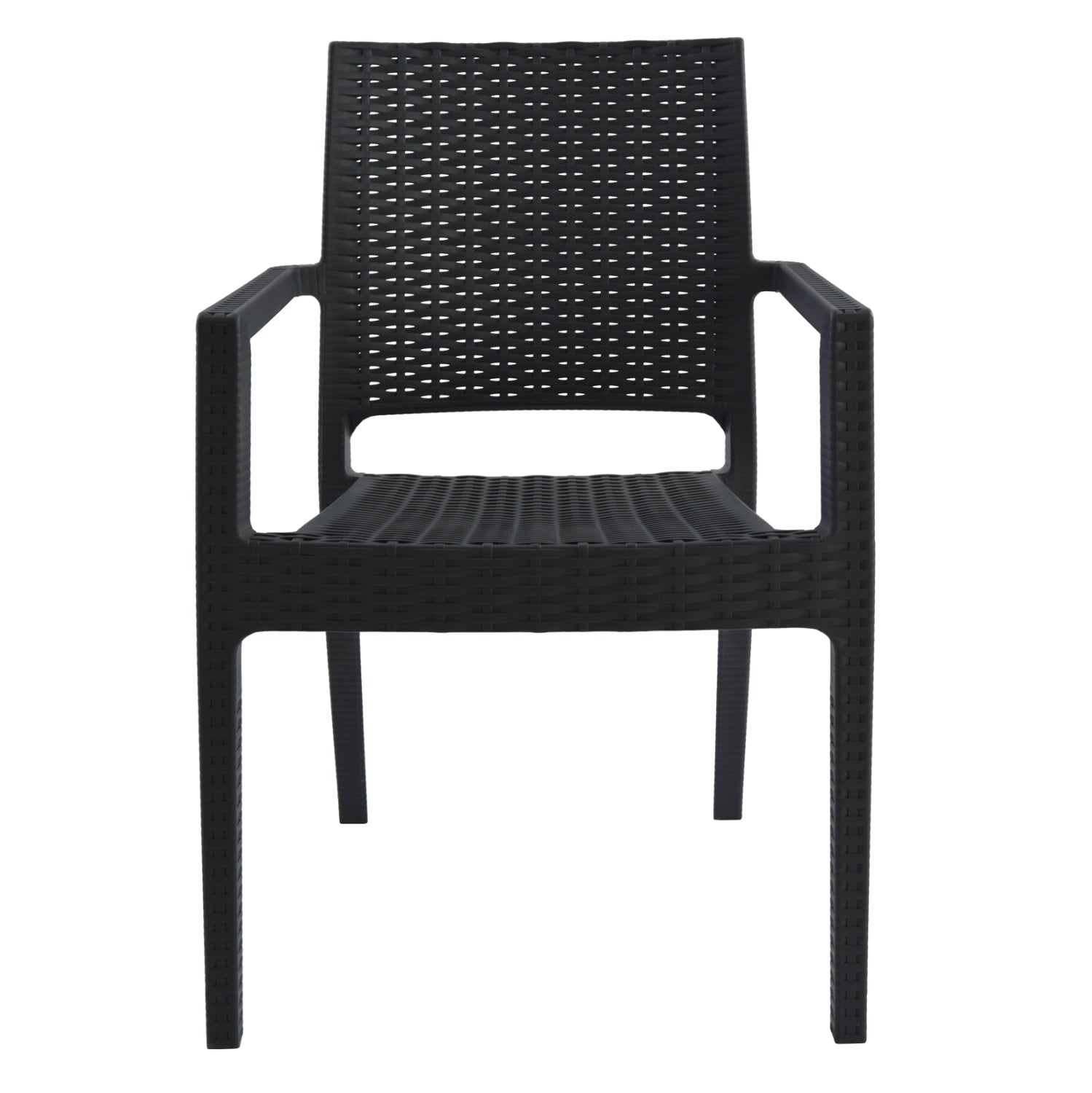 Стол с подлакътници полипропилен тъмносив 57x55,5x89 см