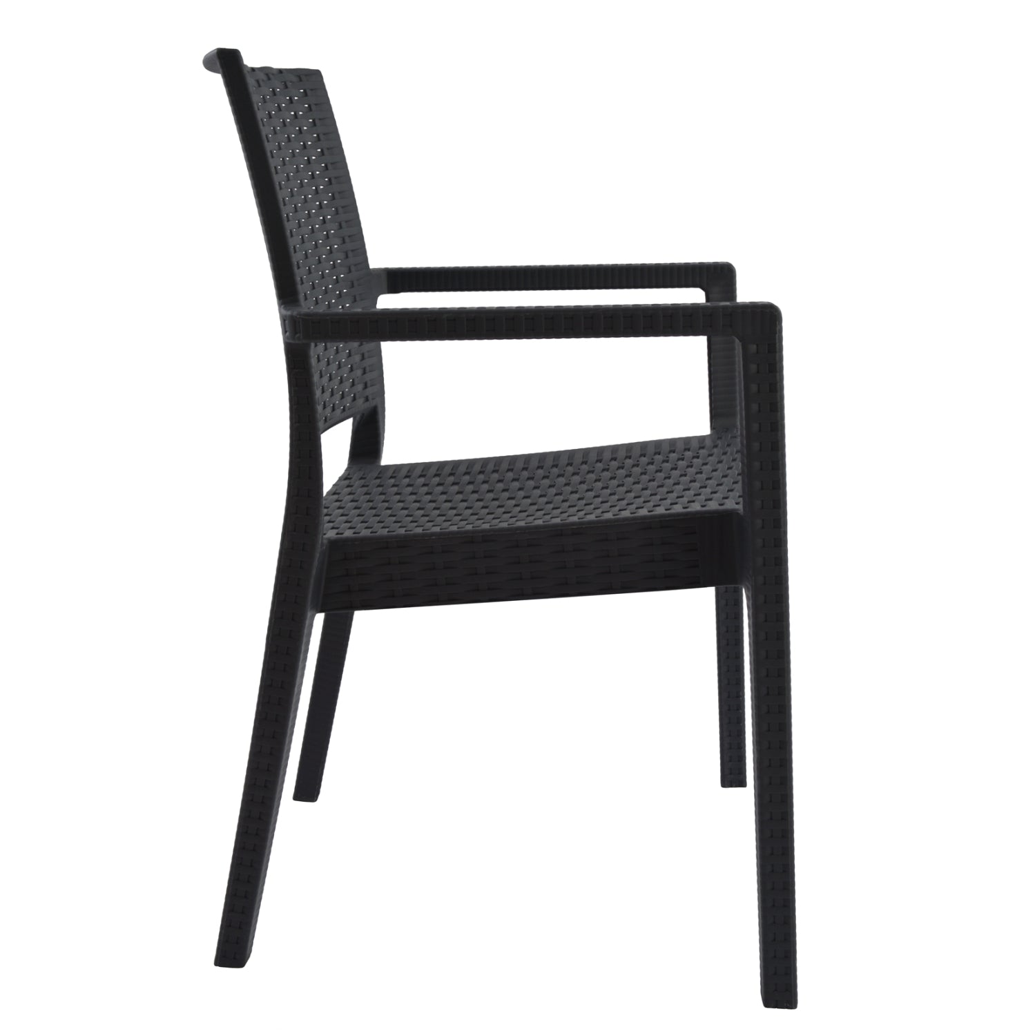 Стол с подлакътници полипропилен тъмносив 57x55,5x89 см