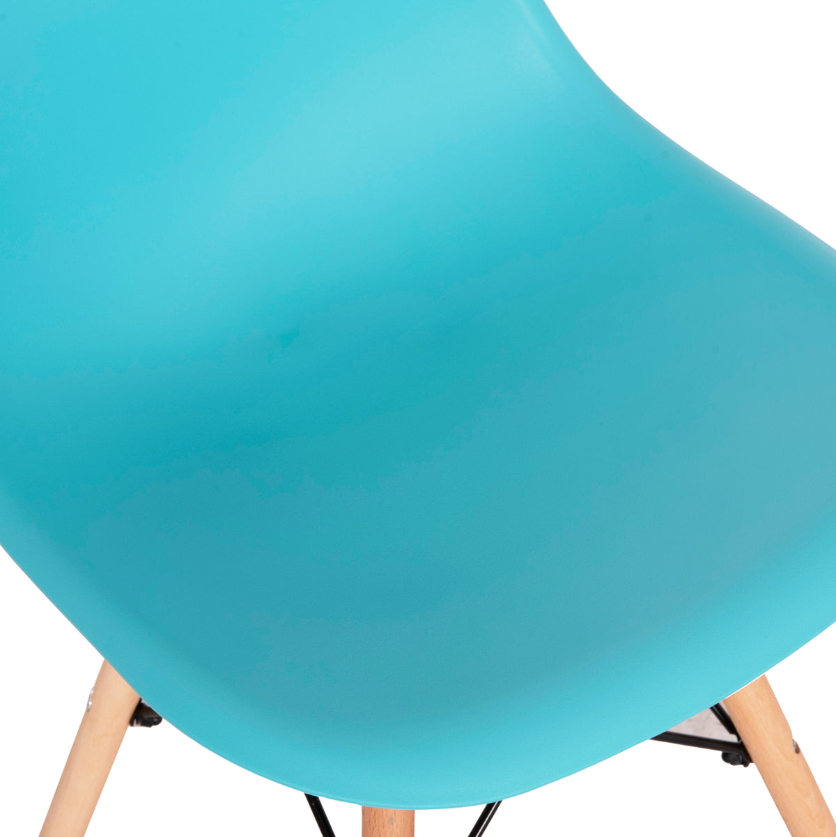 Стол за хранене TWIST рамка бук натурален - PP седалка тюркоаз 46x54x80 см