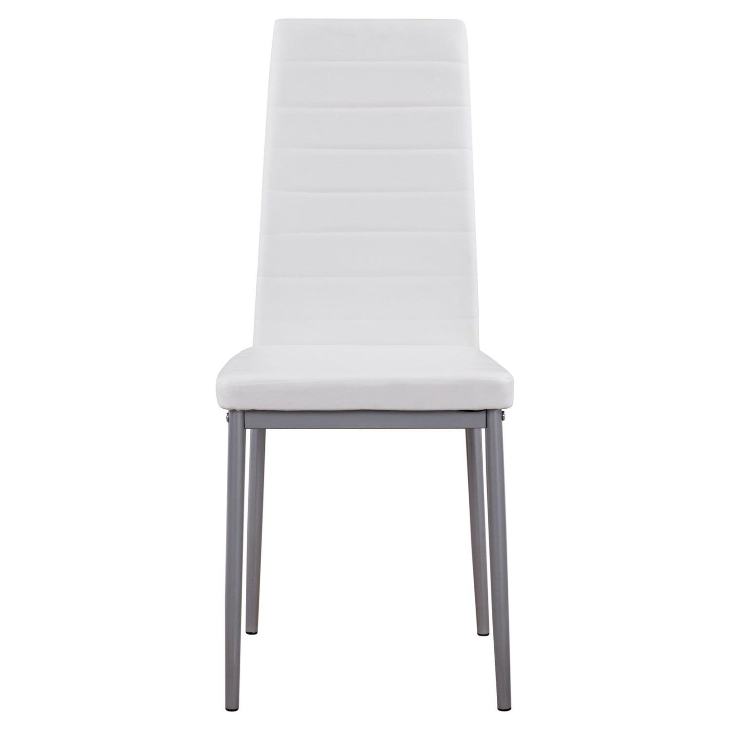 Метален стол Lady бял PU метална рамка K/D 40x48x95H cm