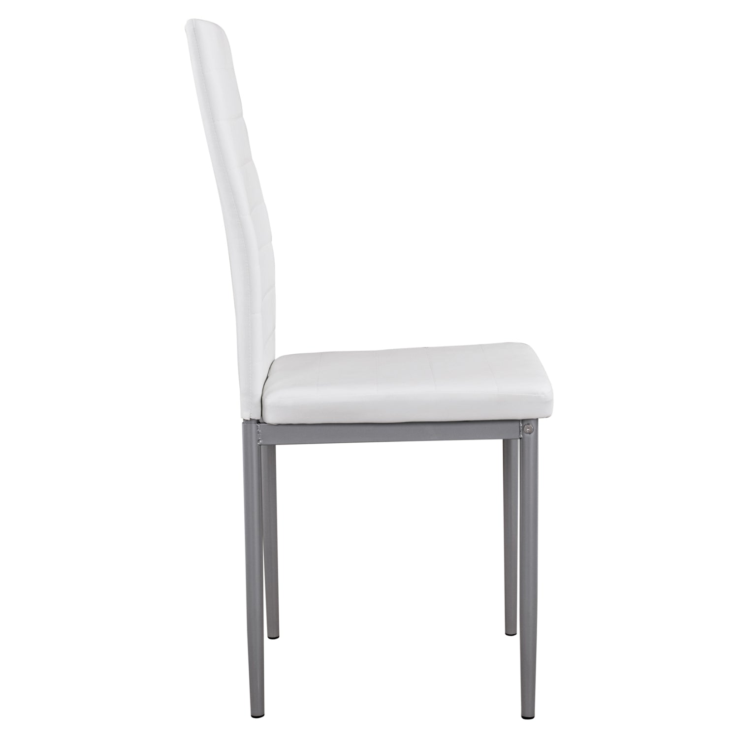 Метален стол Lady бял PU метална рамка K/D 40x48x95H cm