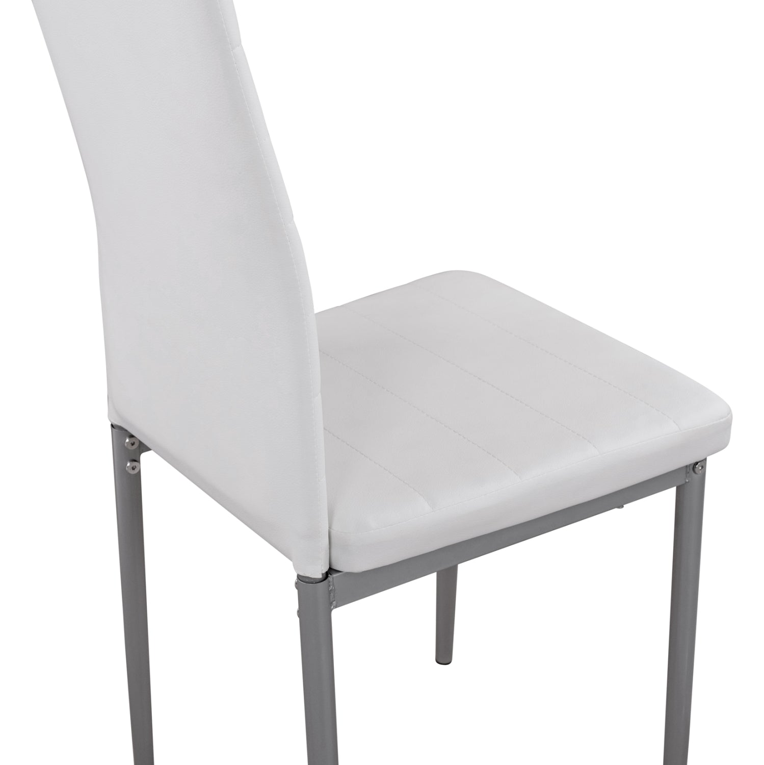 Метален стол Lady бял PU метална рамка K/D 40x48x95H cm
