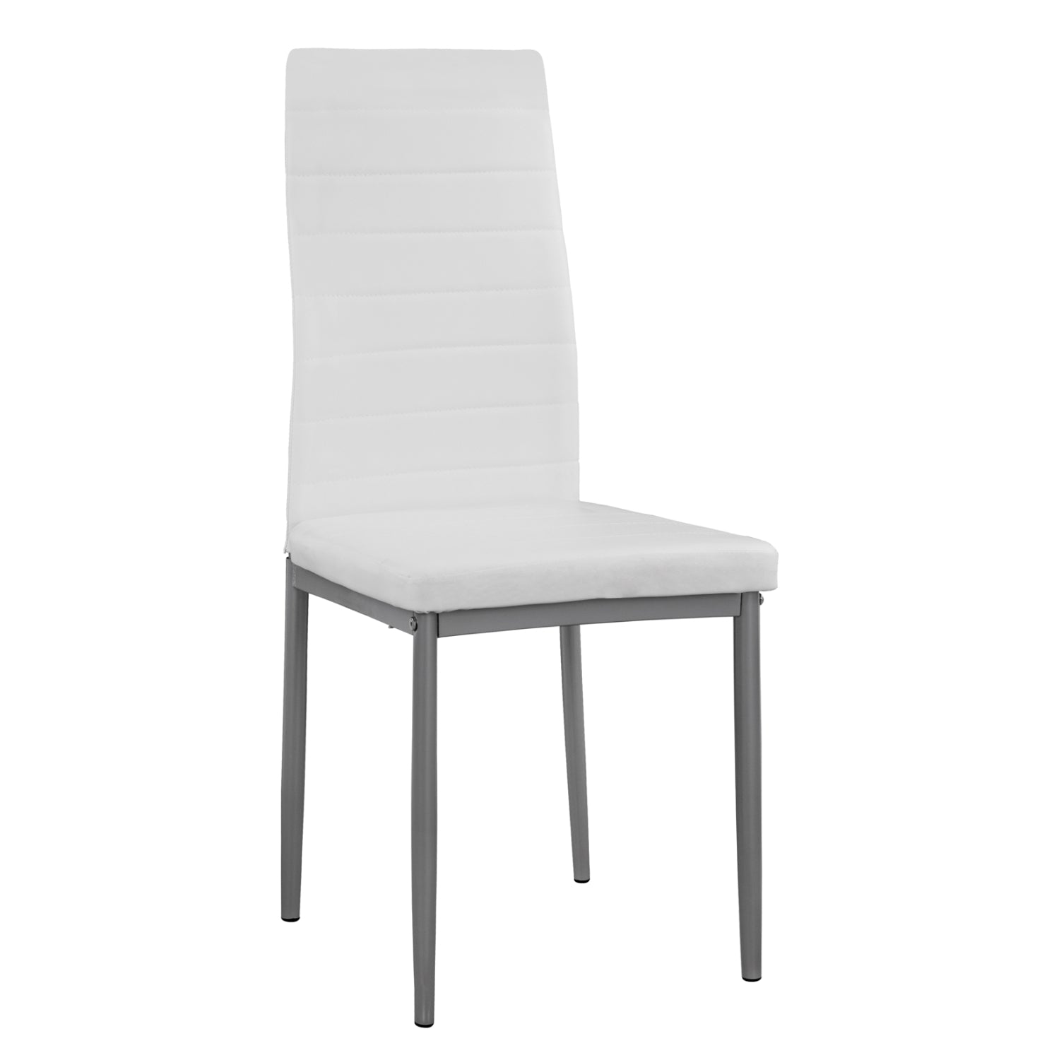 Метален стол Lady бял PU метална рамка K/D 40x48x95H cm