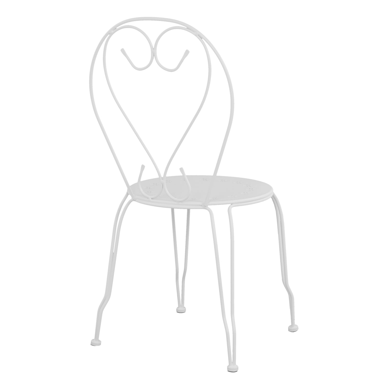 Метален стол Amore бял 42x48x90 см