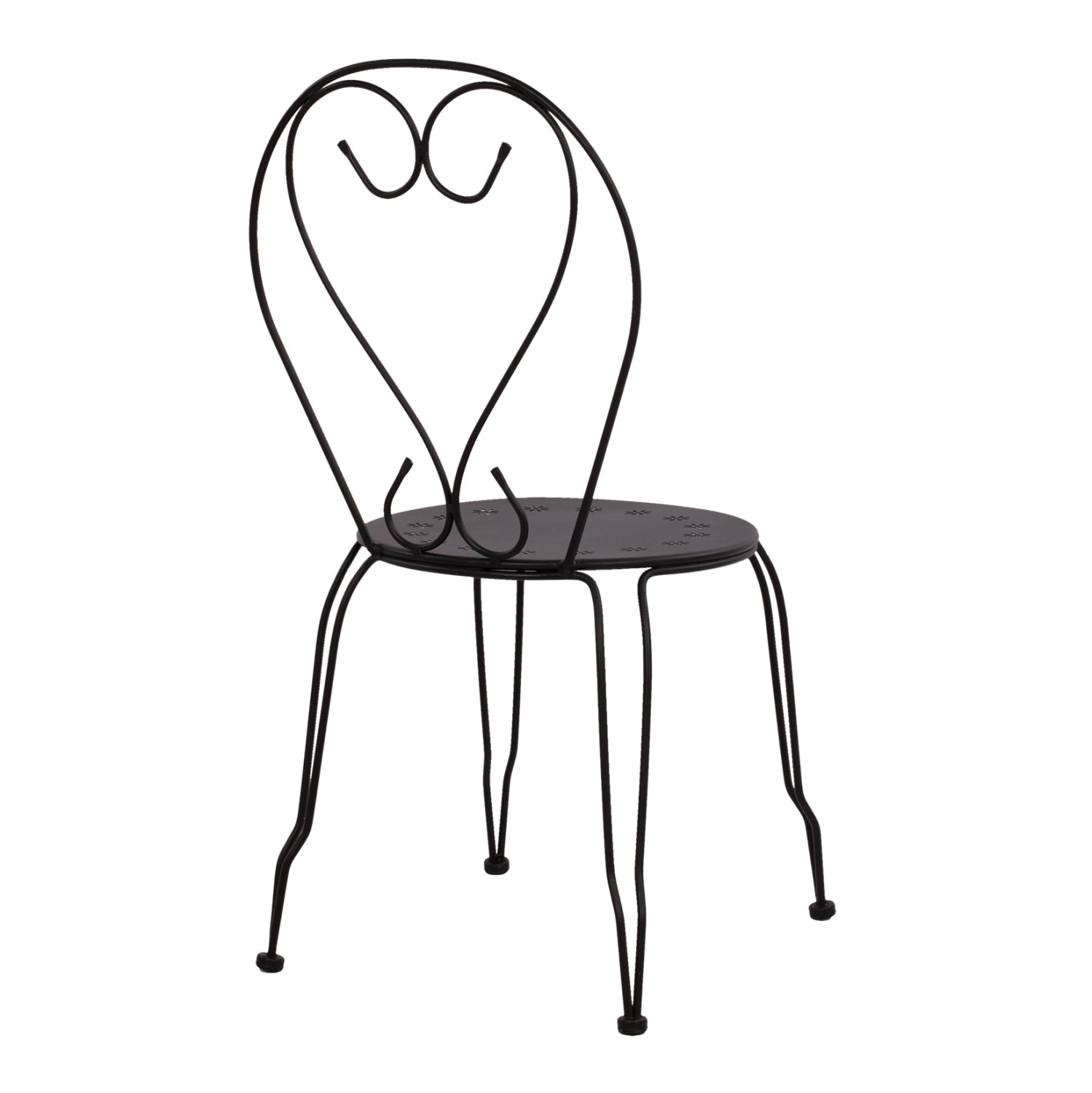 Метален стол Amore черен 42x48x90 см