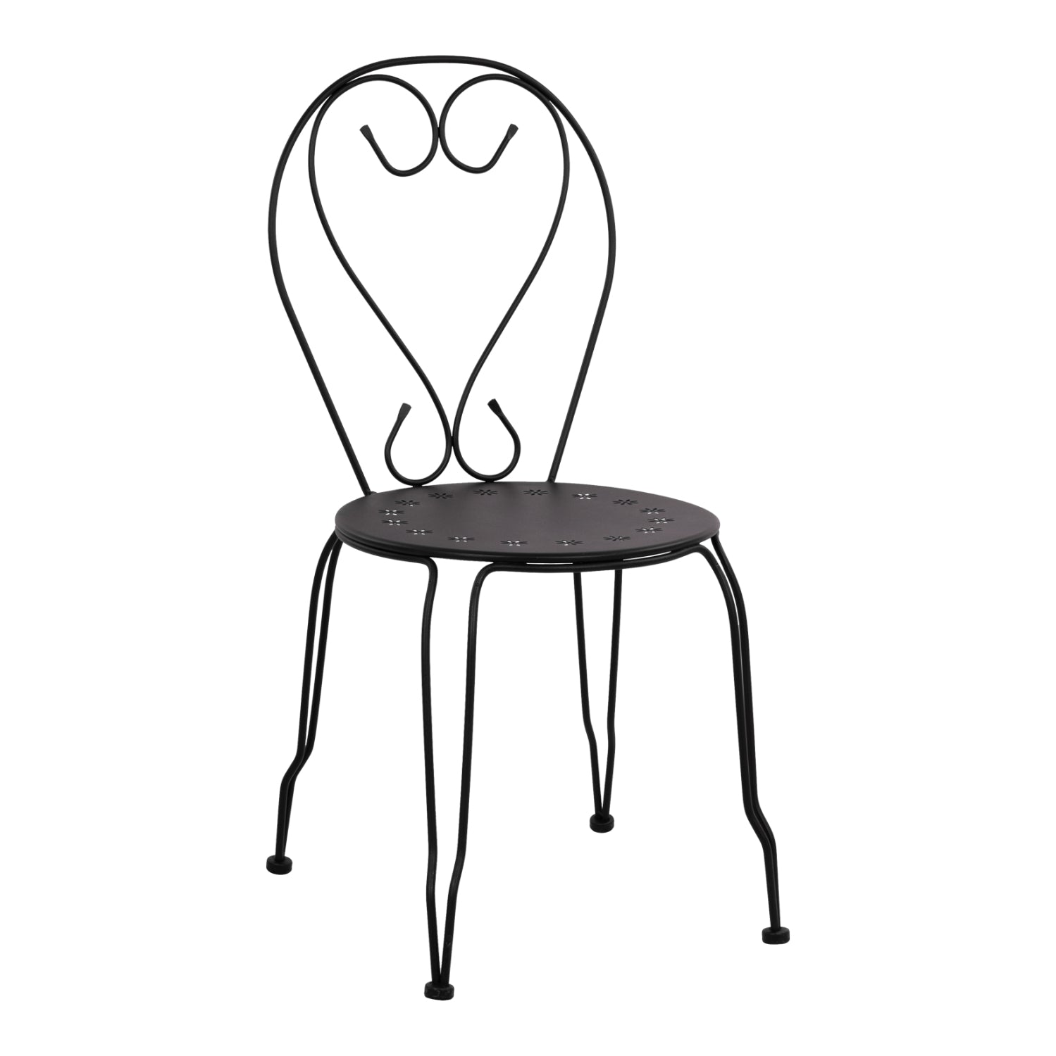 Метален стол Amore черен 42x48x90 см