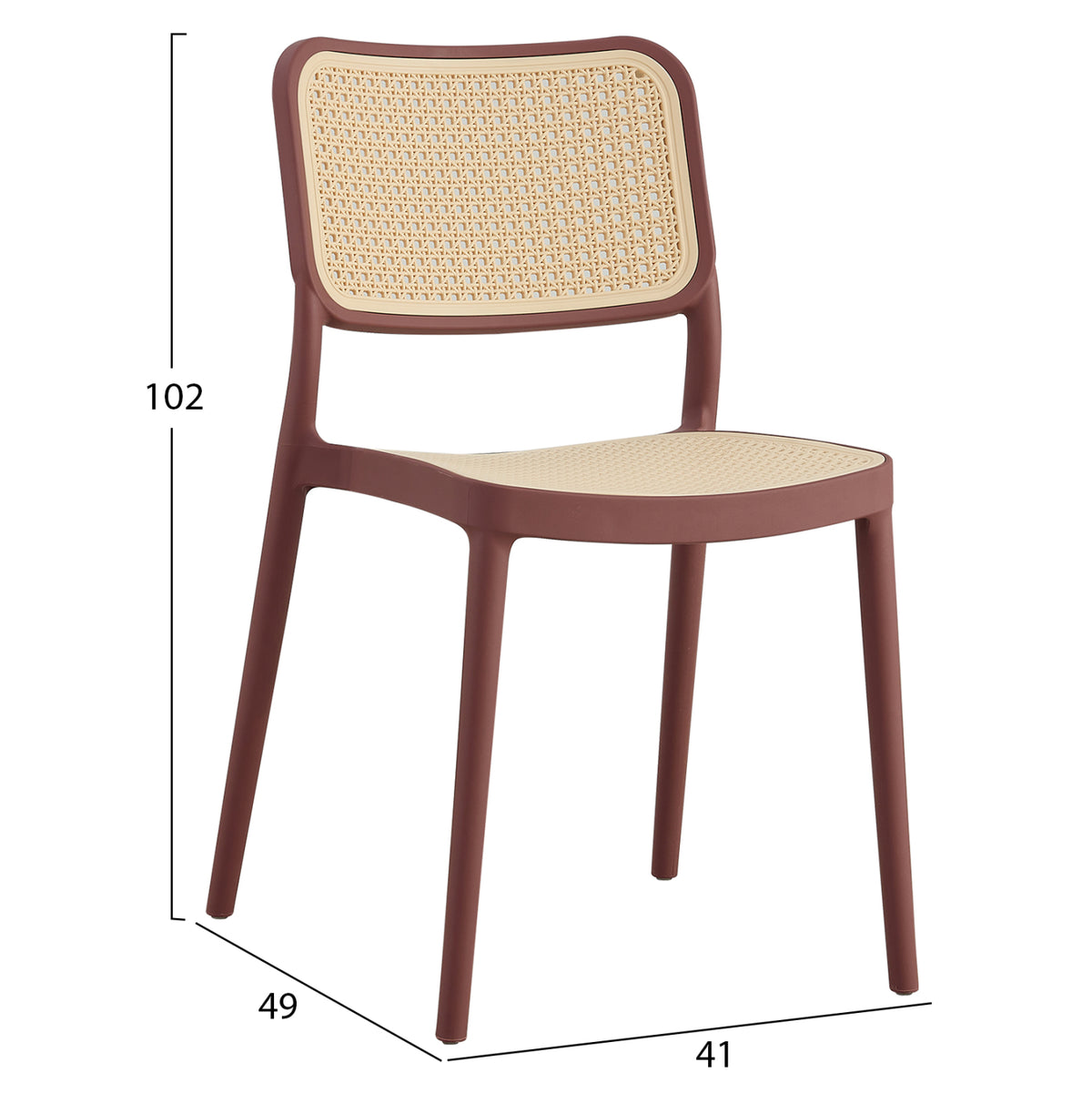 СТОЛ ПОЛИПРОПИЛЕН MEKO БОРДО И БЕЖОВ 51x52x80Hсм.