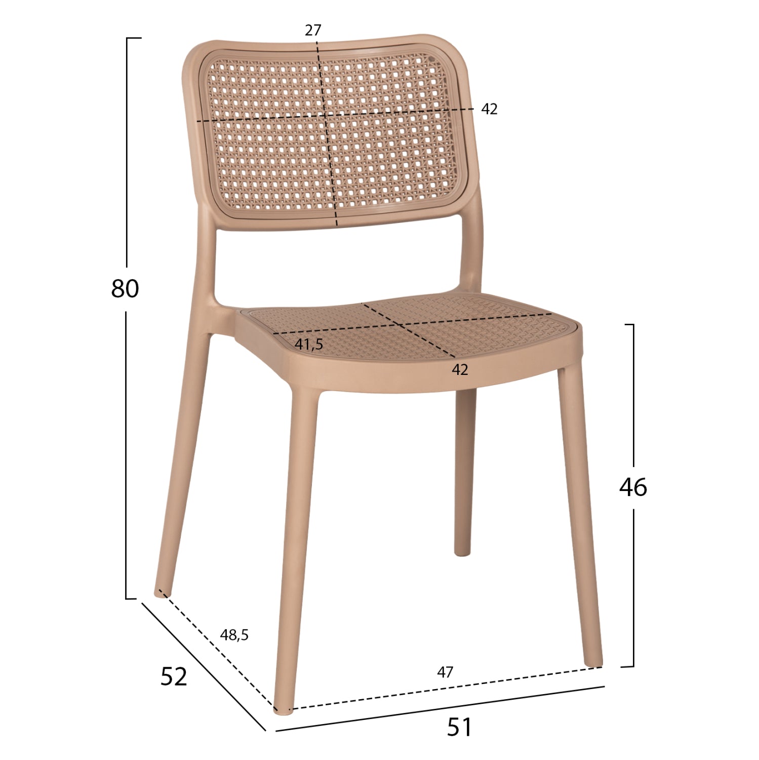 СТОЛ ОТ ПОЛИПРОПИЛЕН MEKO КАПУЧИНО 51x52x80Всм.