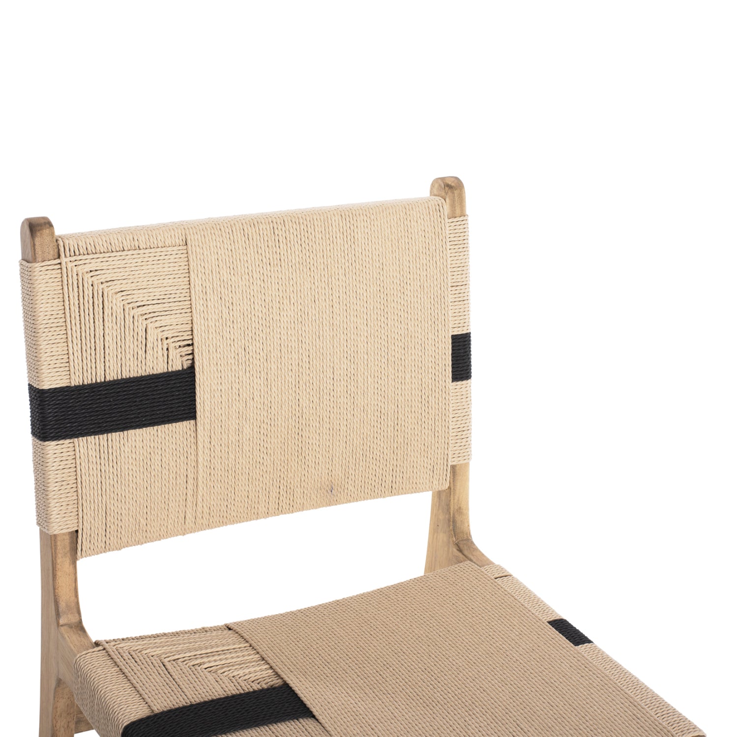 Отдих стол гумено дърво и въже в натурален рустик цвят 50x60x88Hcm.