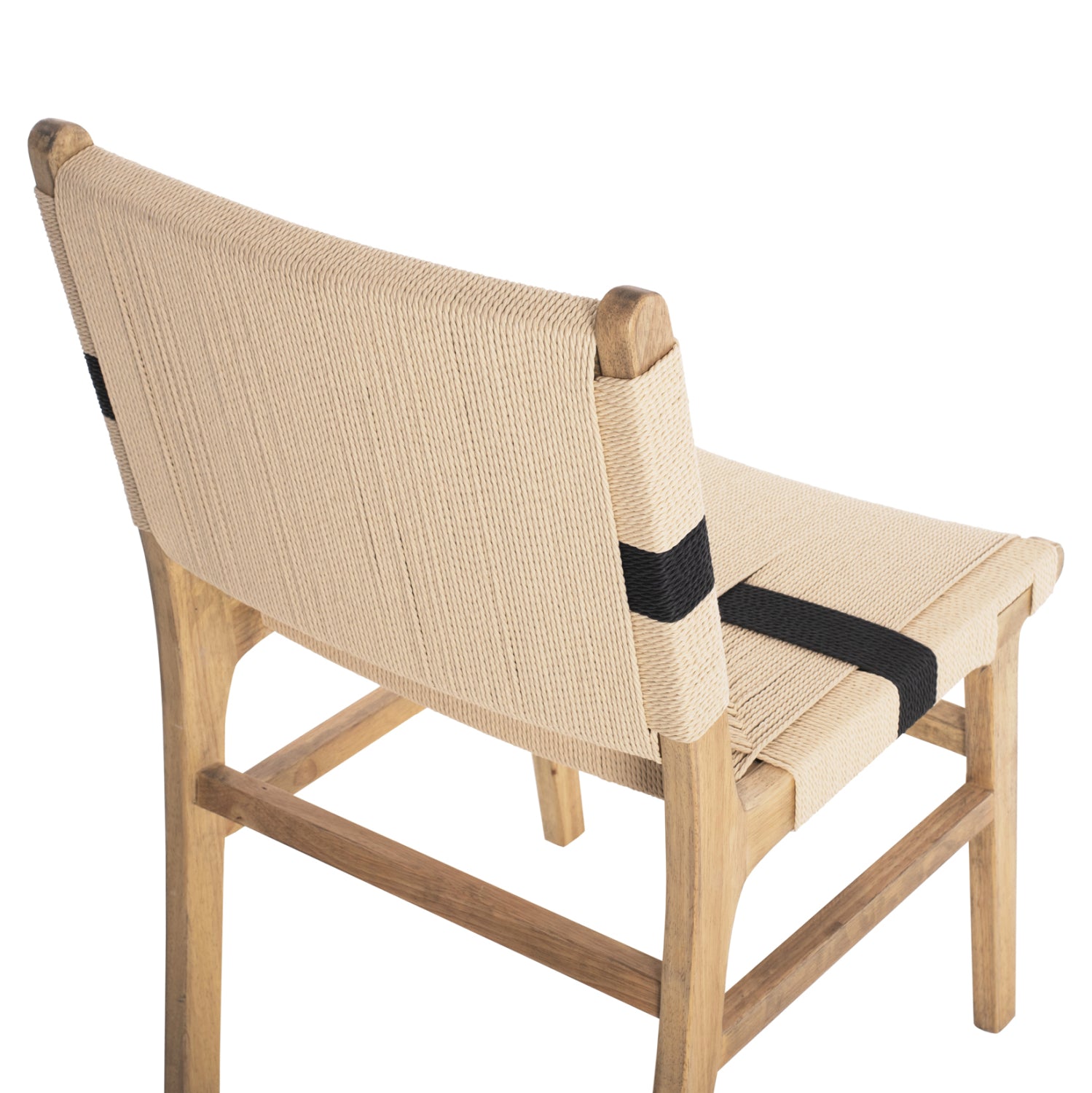 Отдих стол гумено дърво и въже в натурален рустик цвят 50x60x88Hcm.