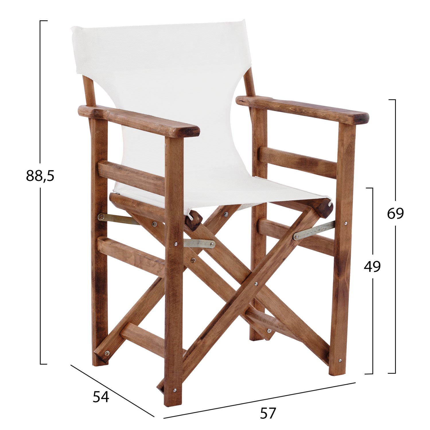 Режисьорски стол Limnos орех крем текстилен 57X54X88,5 cm