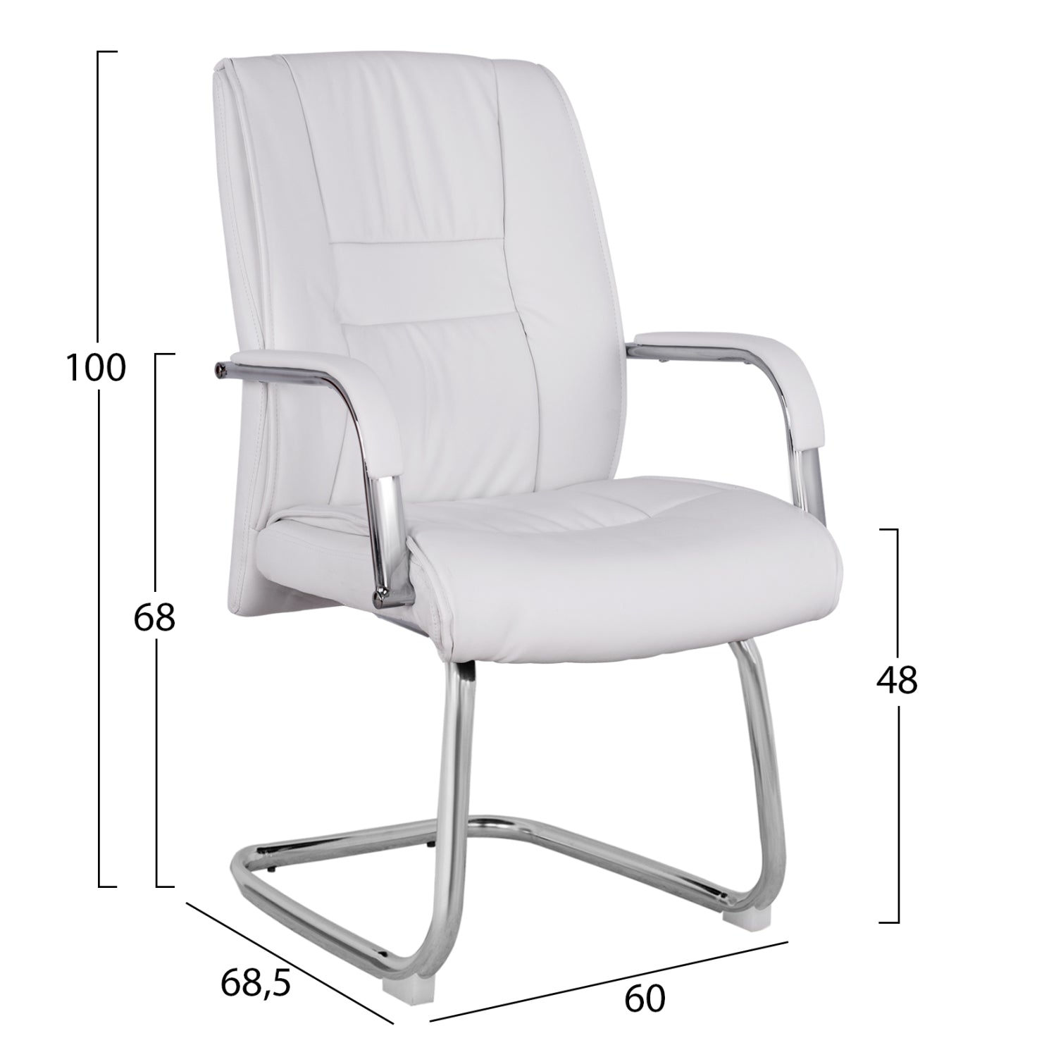 Конферентен стол бял цвят 58x72x98 см