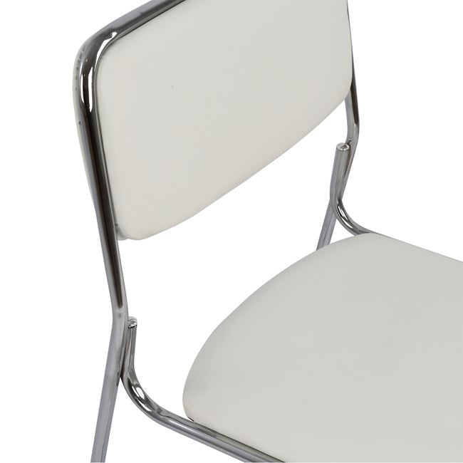 Конферентен офис стол Бял цвят 48,5x51,5x77 см
