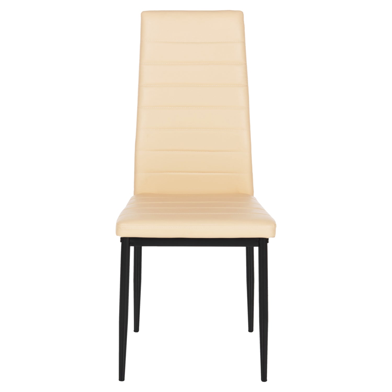 Трапезен стол LADY кремаво-бял PU-черна метална рамка K/D 42x44x95Hcm