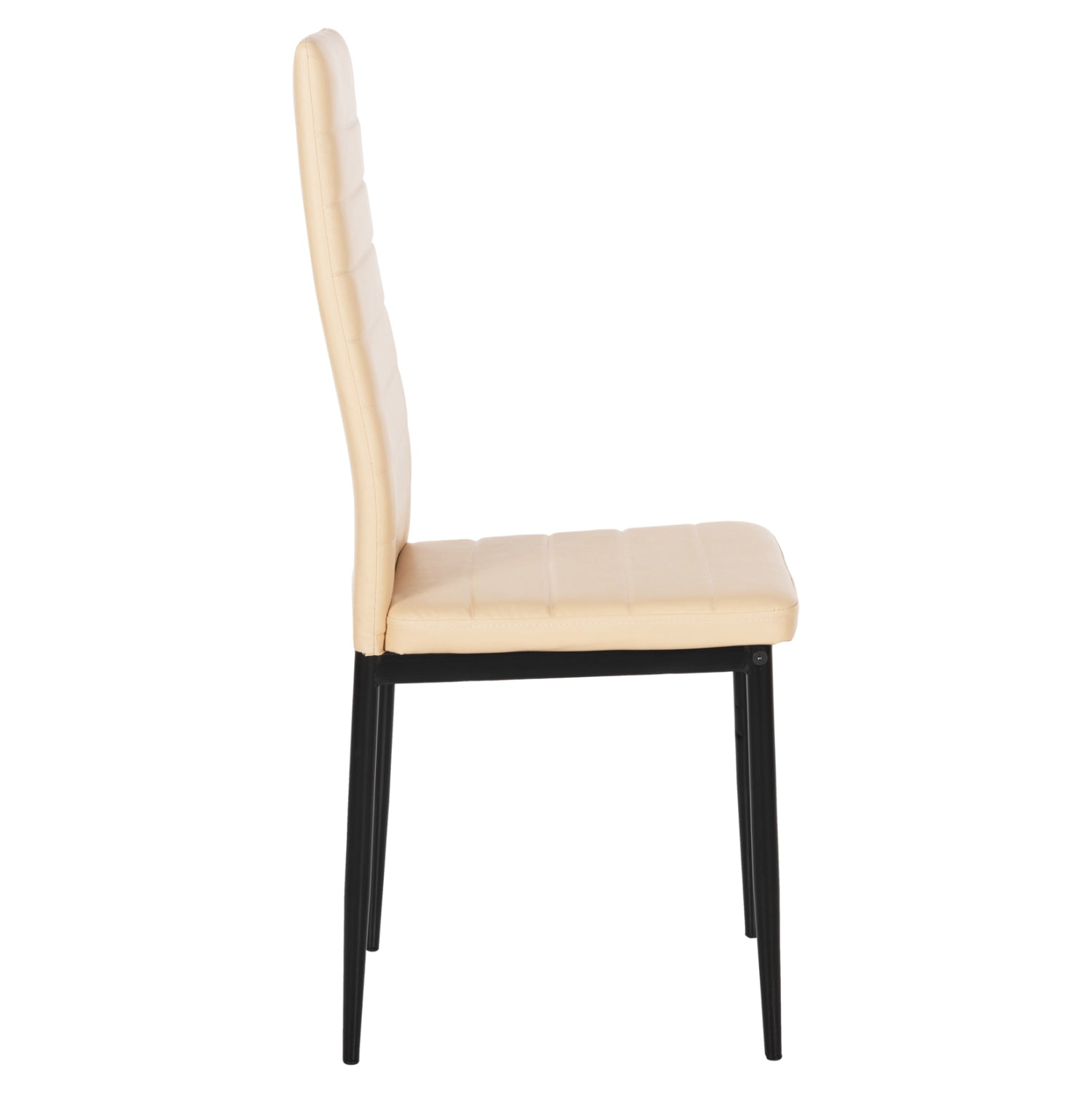 Трапезен стол LADY кремаво-бял PU-черна метална рамка K/D 42x44x95Hcm
