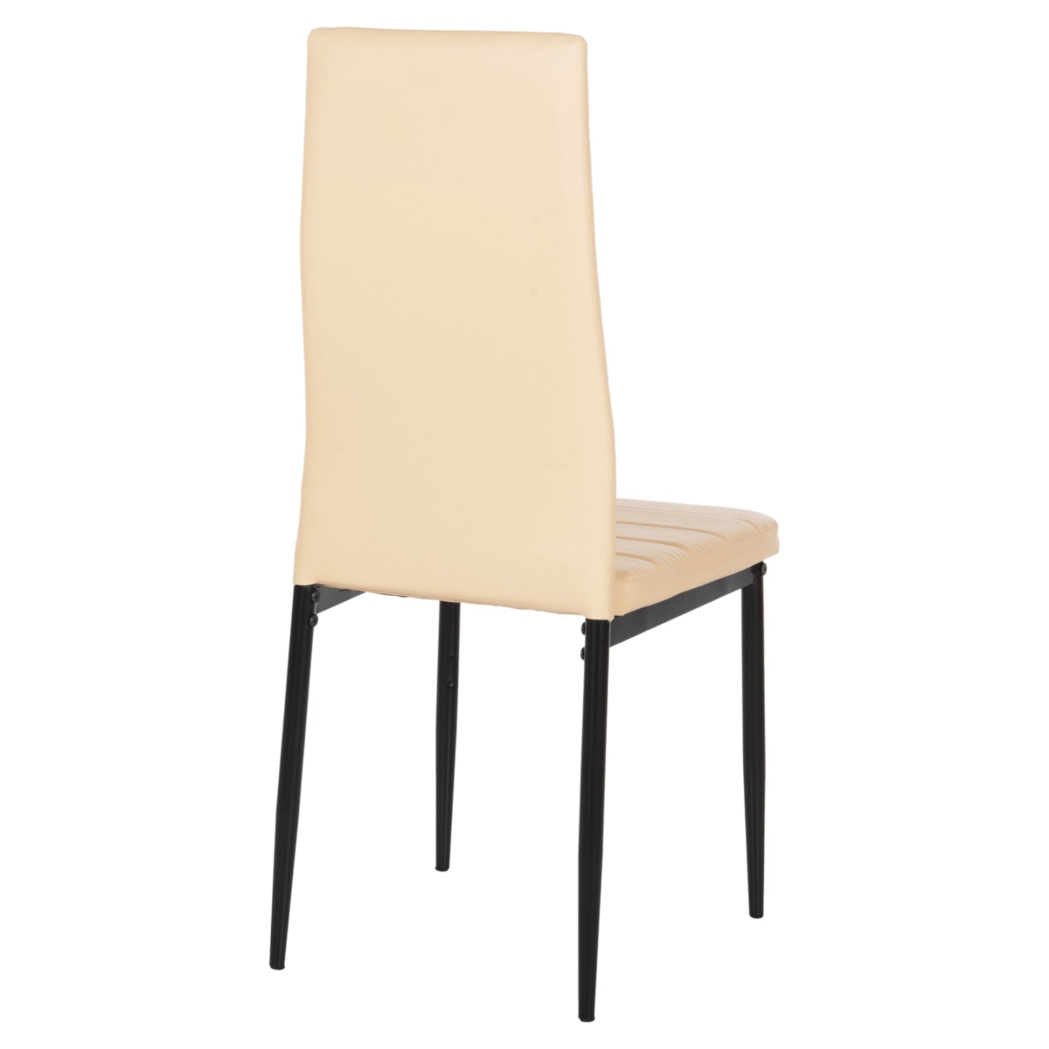 Трапезен стол LADY кремаво-бял PU-черна метална рамка K/D 42x44x95Hcm