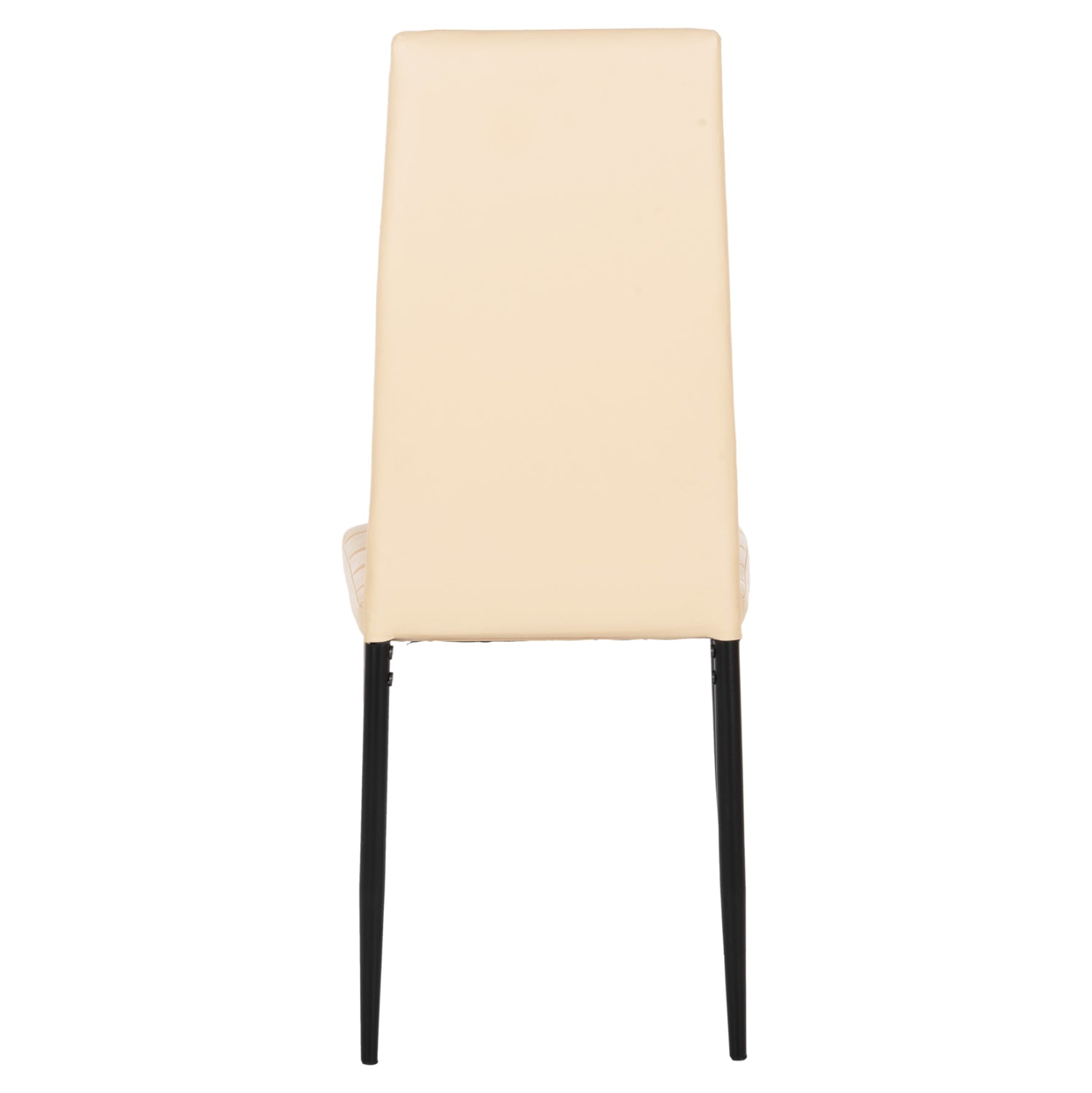 Трапезен стол LADY кремаво-бял PU-черна метална рамка K/D 42x44x95Hcm