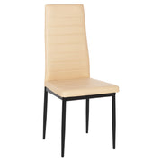 Трапезен стол LADY кремаво-бял PU-черна метална рамка K/D 42x44x95Hcm