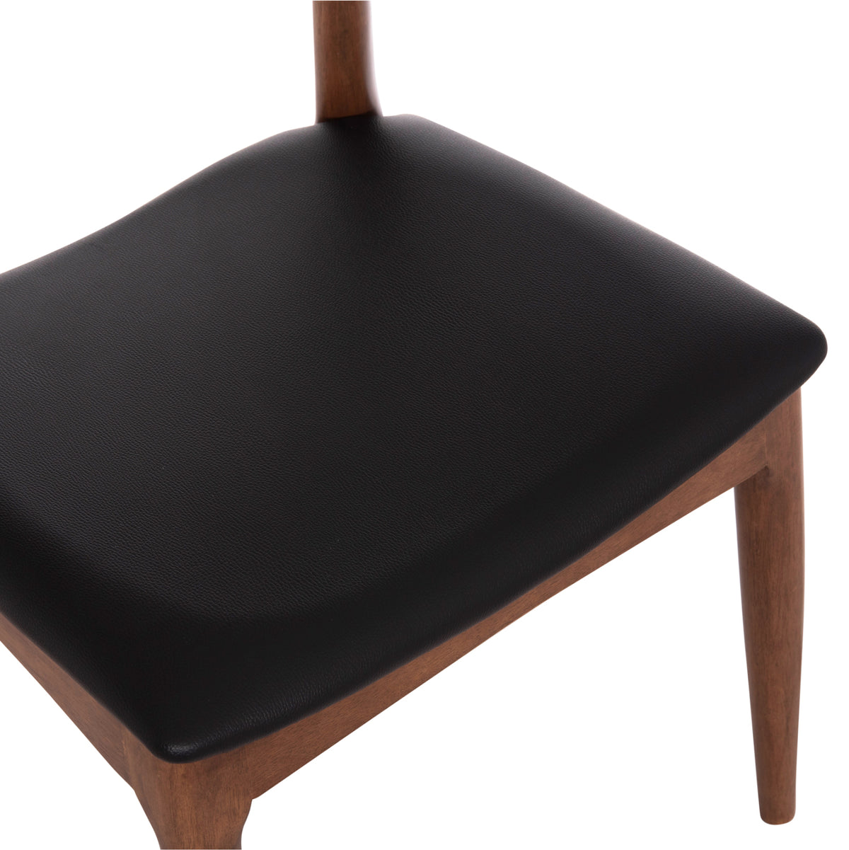 Трапезен стол ALOR гумено дърво в цвят орех - черен PU 55x51x75Hcm.