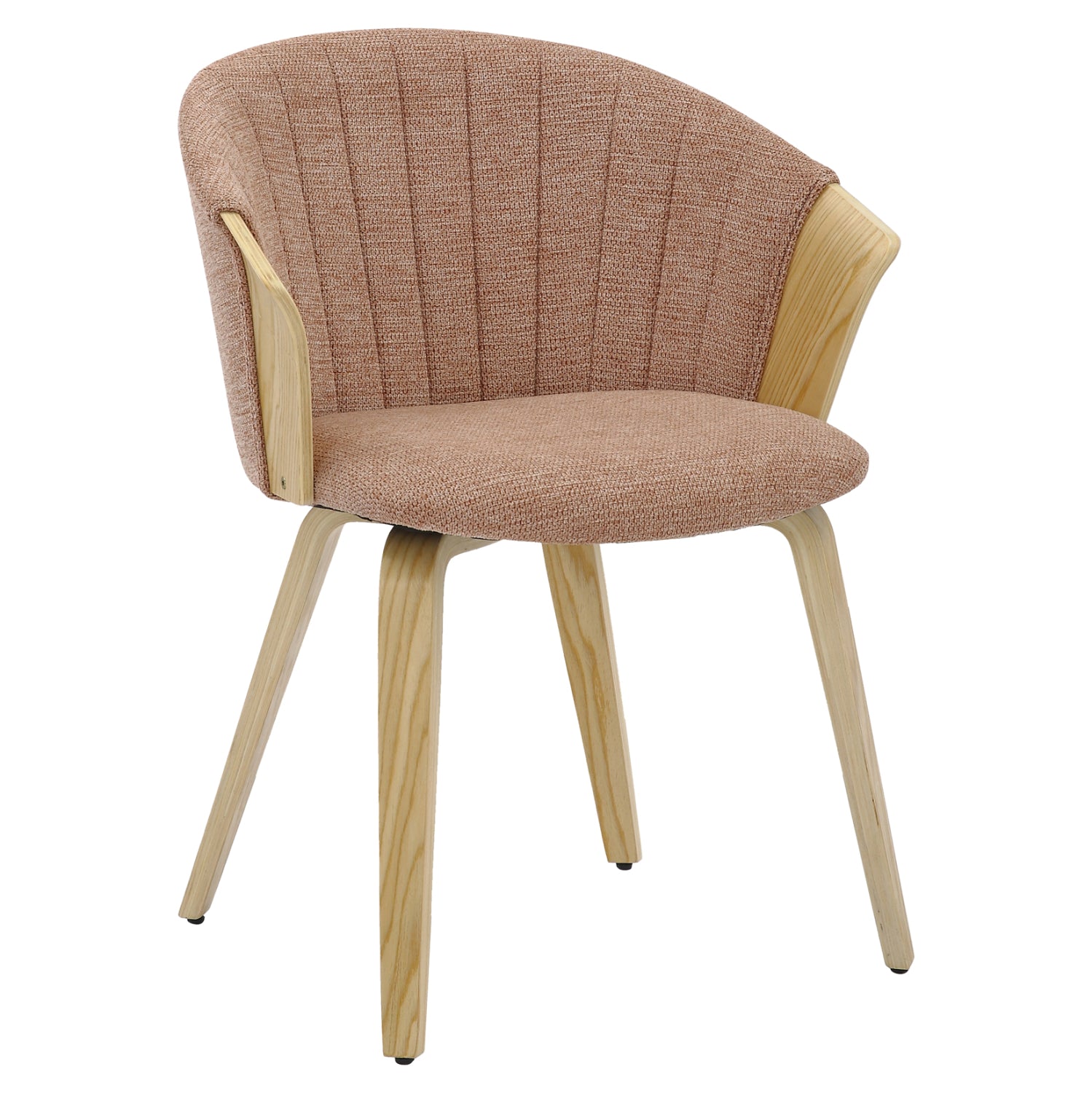 Трапезен стол JESPER шперплатова рамка в дъб-червен плат 61x54x74Hсм.