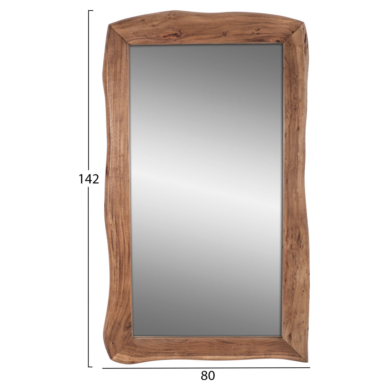 Огледало от масивна акациева дървесина, натурално 140x80x4