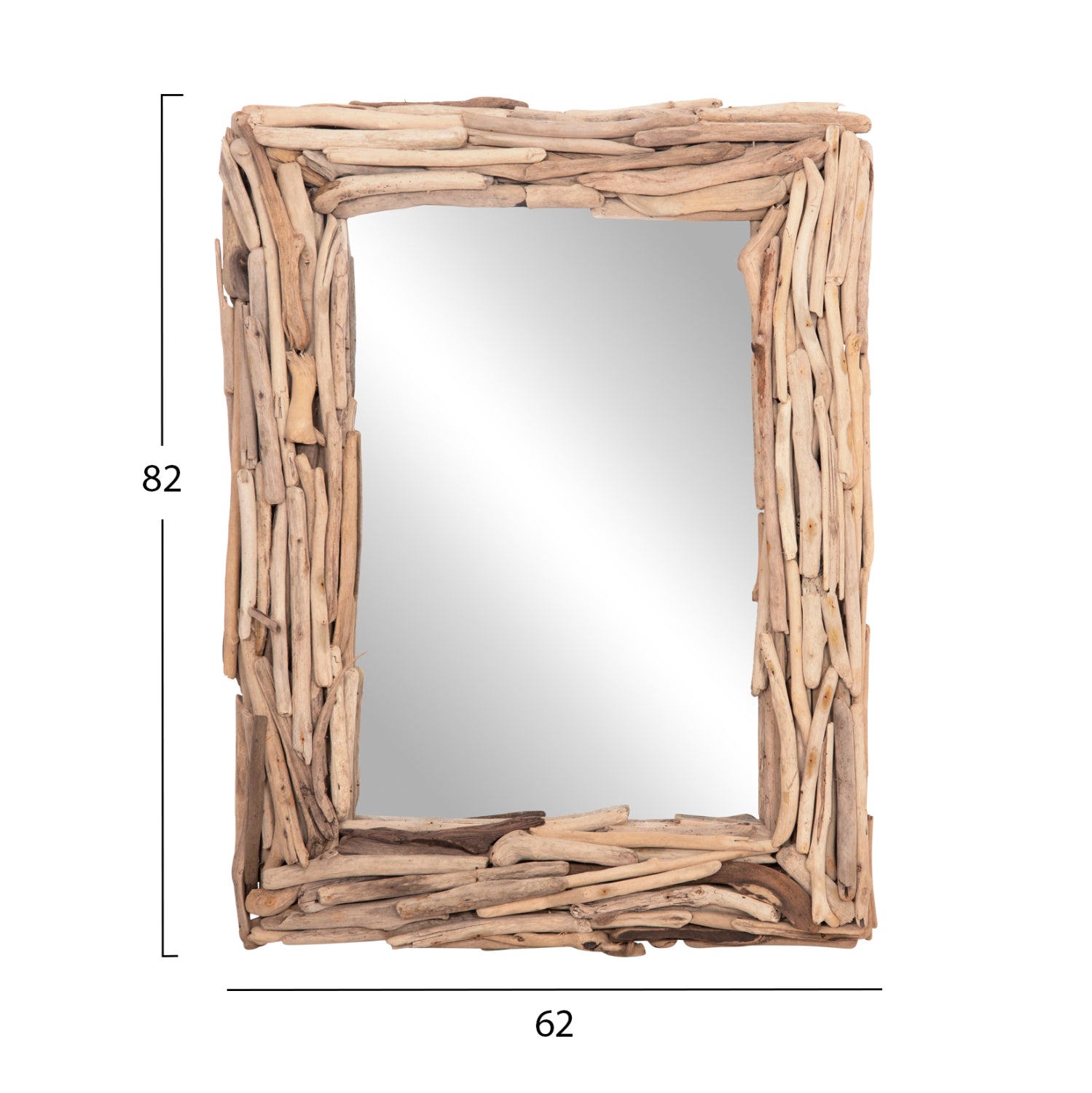 Стенно огледало TWIGS дрейфуд в натурален цвят 62x10x82Hсм.