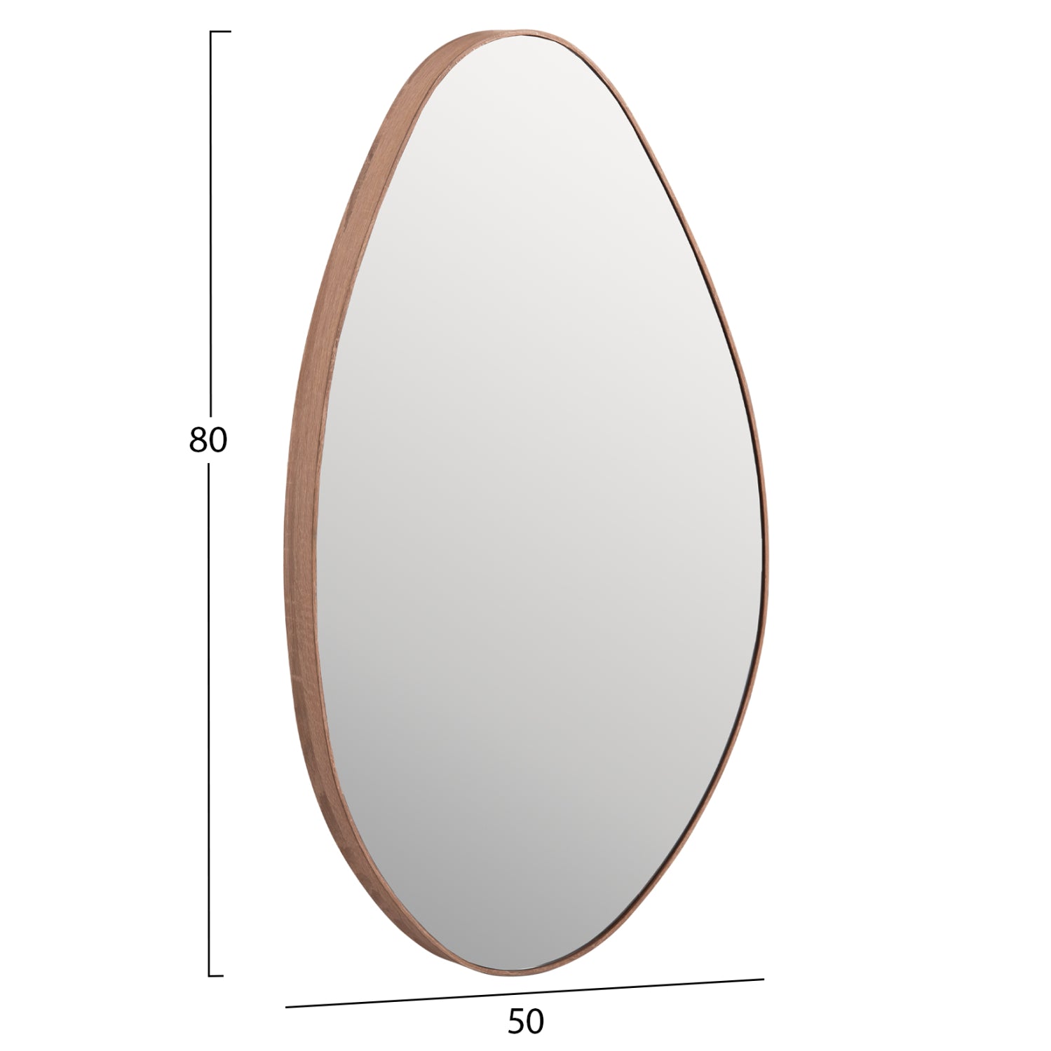 Стенно огледало Drop MDF рамка в цвят естествено дърво 50x80Hсм.
