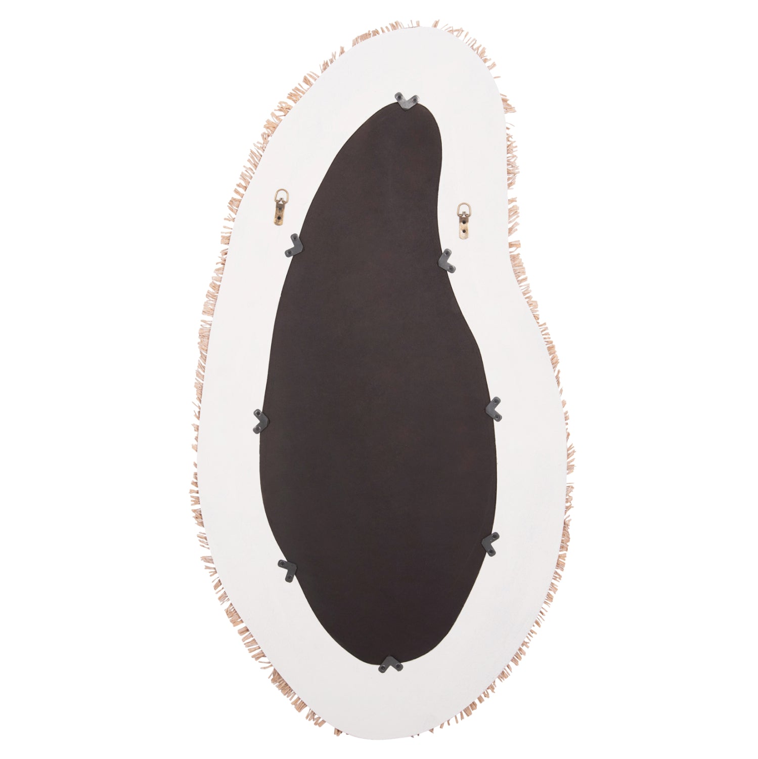 Стенен огледало серия SANTORINI MDF в цвят офуайт - декор в бежово 62x1,8x120Hсм.