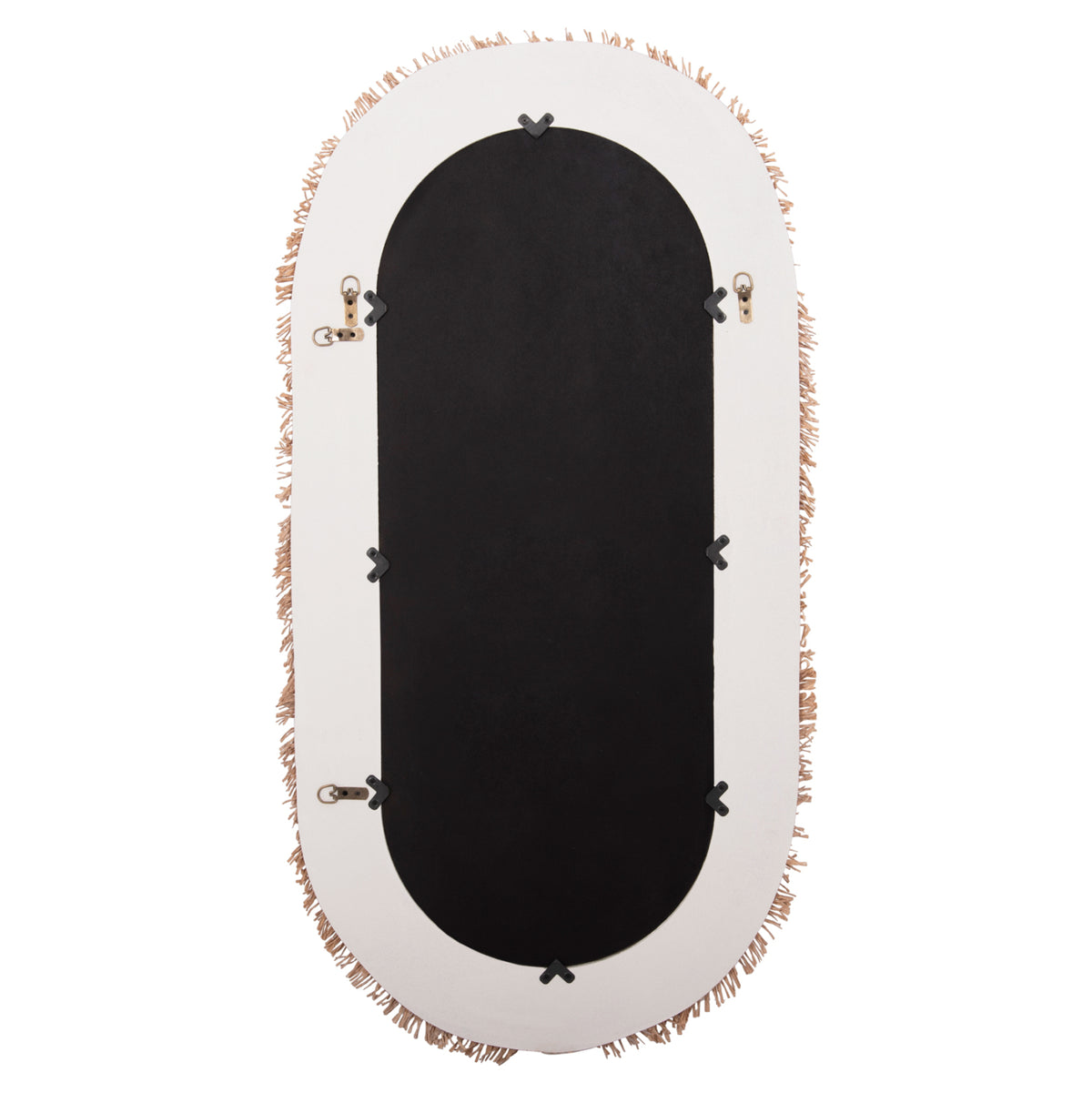 Стенен огледало серия SANTORINI MDF в цвят офуайт - декор в бежово 61x1,8x120Hсм.