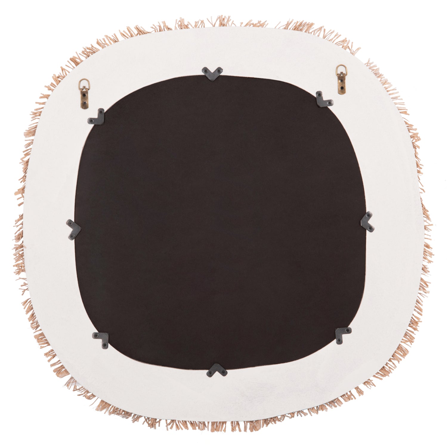 Стенен огледало серия SANTORINI MDF в цвят офуайт - декор в бежово 78x1,8x78Hсм.