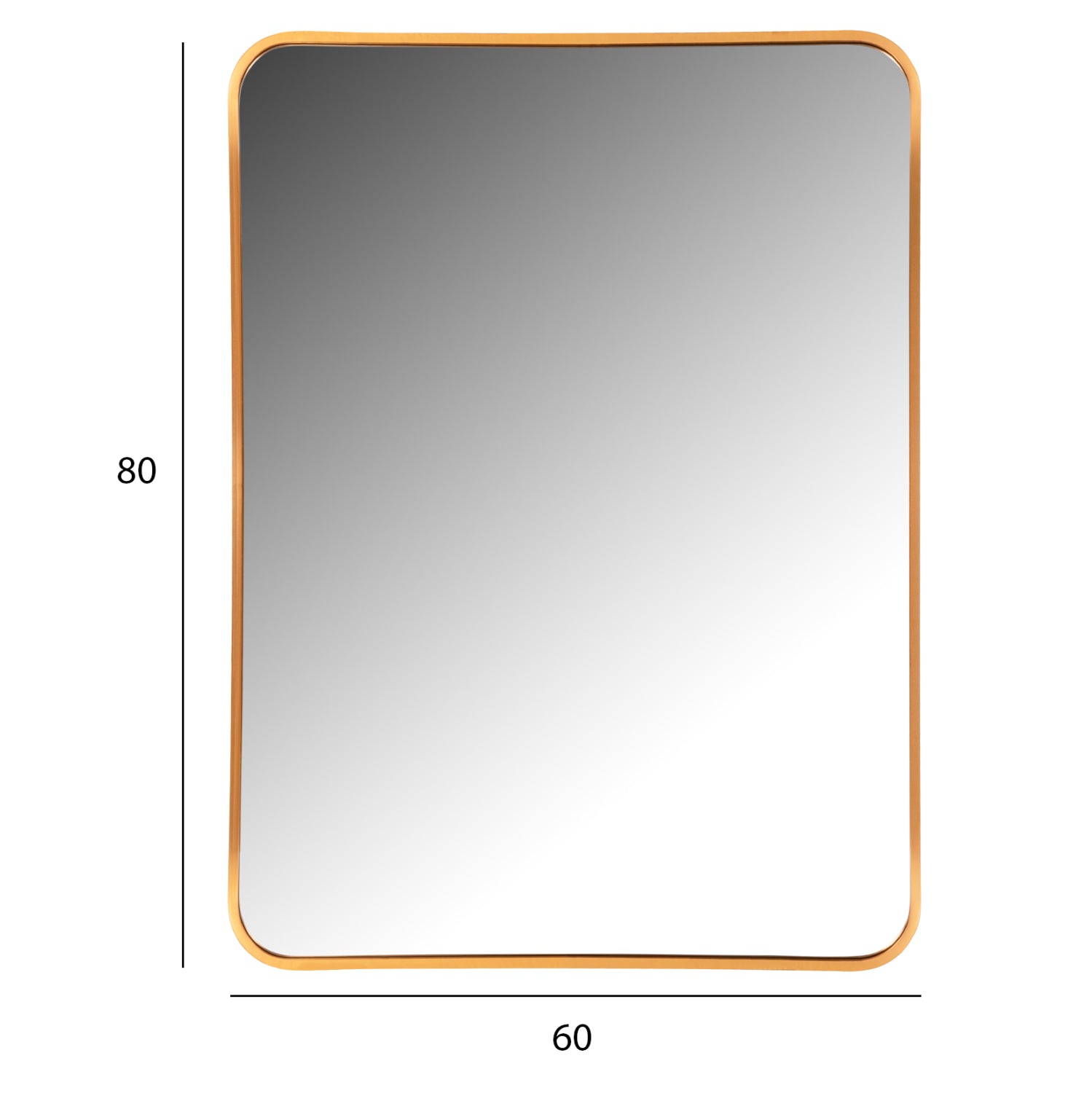 Огледало за стена златиста алуминиева рамка 60x3x80Hсм.