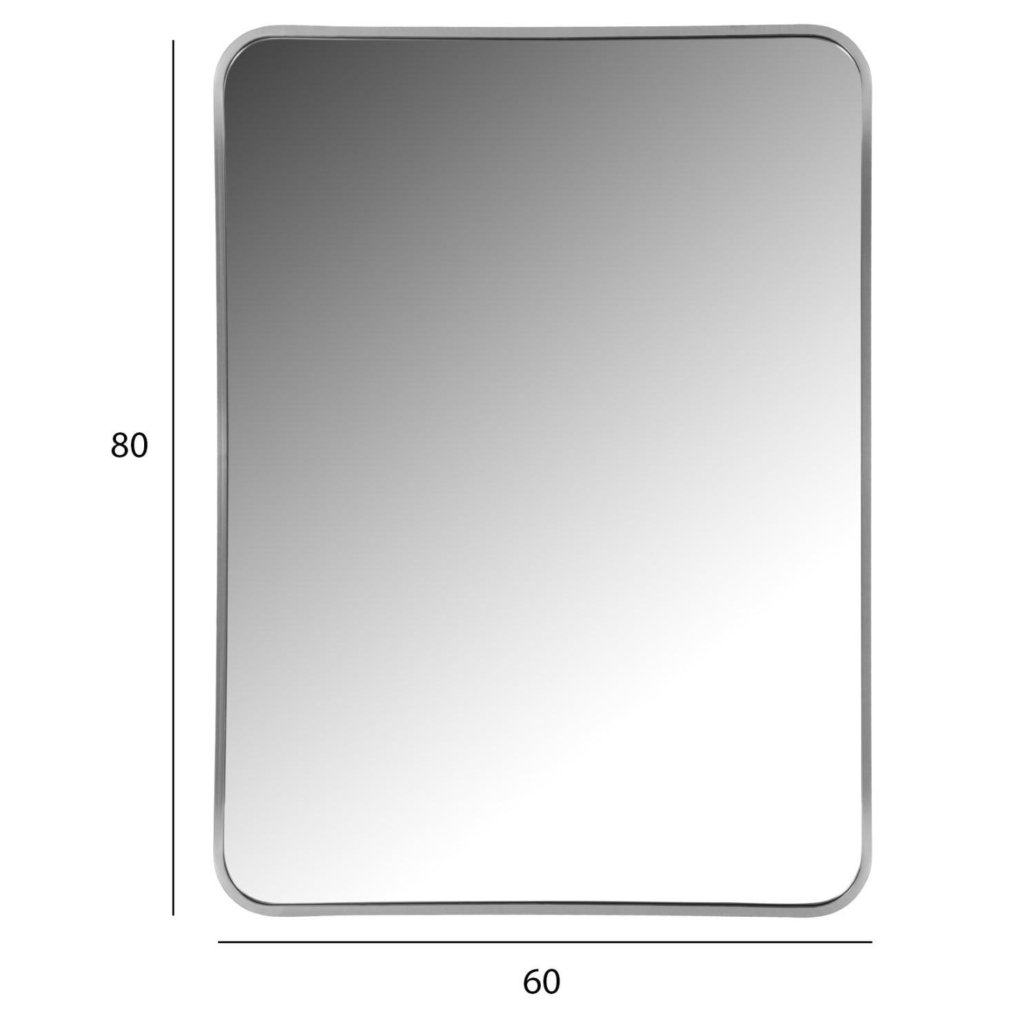 Огледало за стена сребриста алуминиева рамка 60x3x80Hсм.