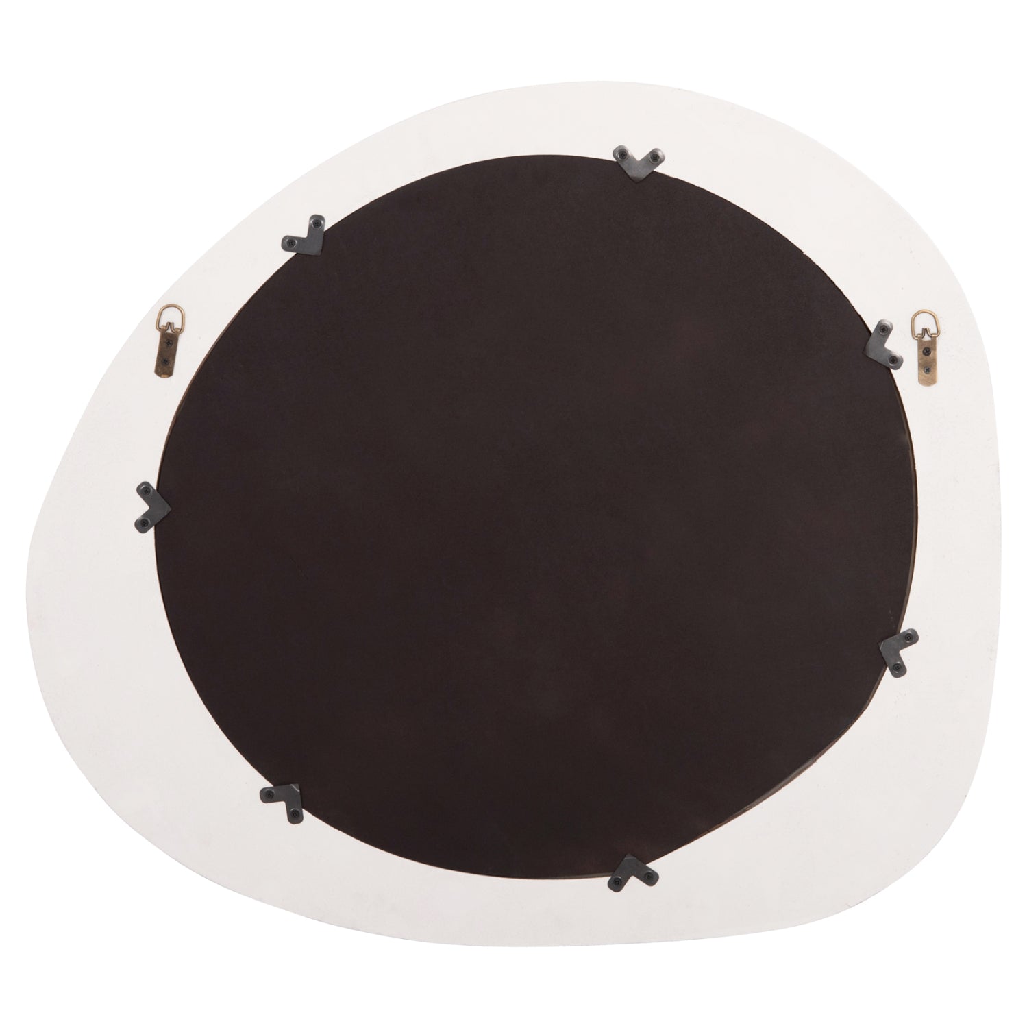 Овално стенен огледало серия SANTORINI MDF в цвят офуайт 82x3,5x74Hсм.