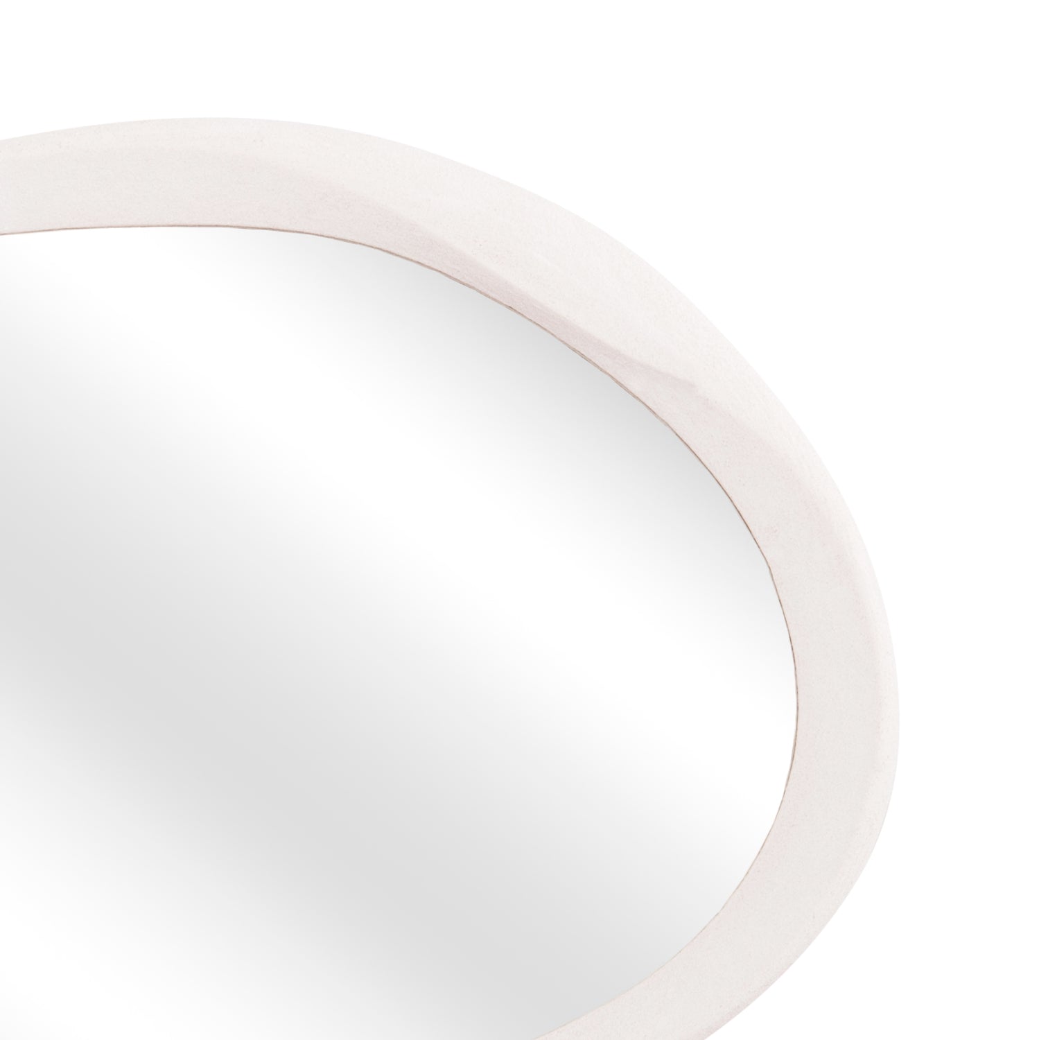Овално стенен огледало серия SANTORINI MDF в цвят офуайт 90x3,2x60Hсм.
