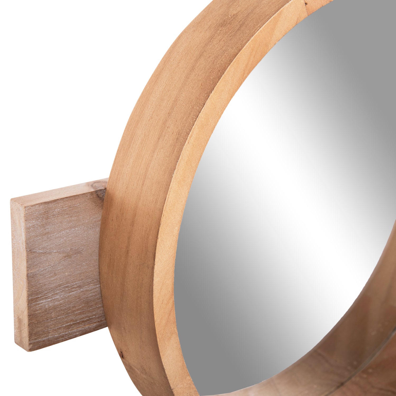 Огледало за стена кръгло SCUTTLE от смърчово дърво и MDF-черен метал 80x6,5x30,5Hсм.