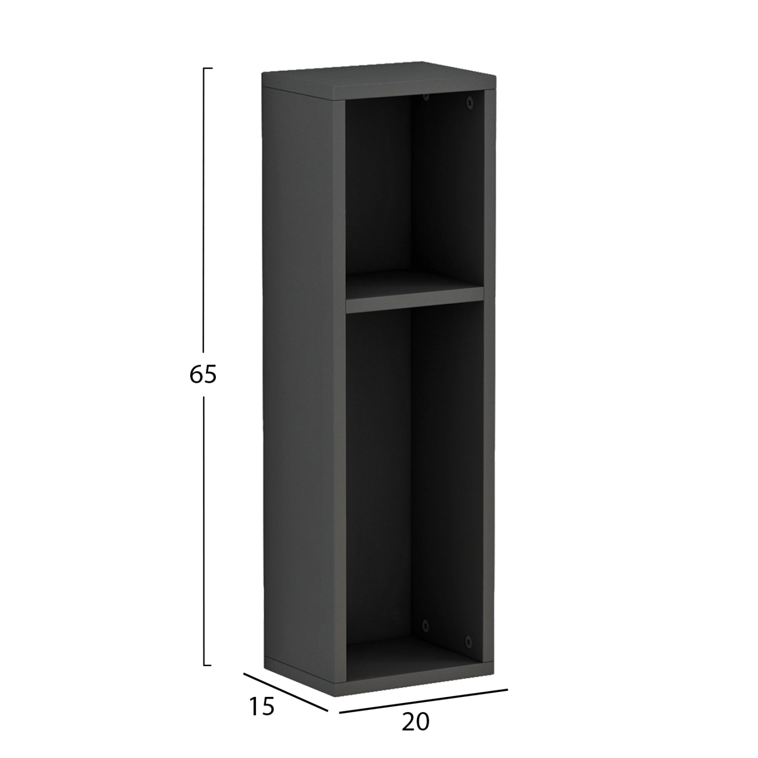 Стенно нощно шкафче BONEN меламин в сиво 20x15x65Hcm.