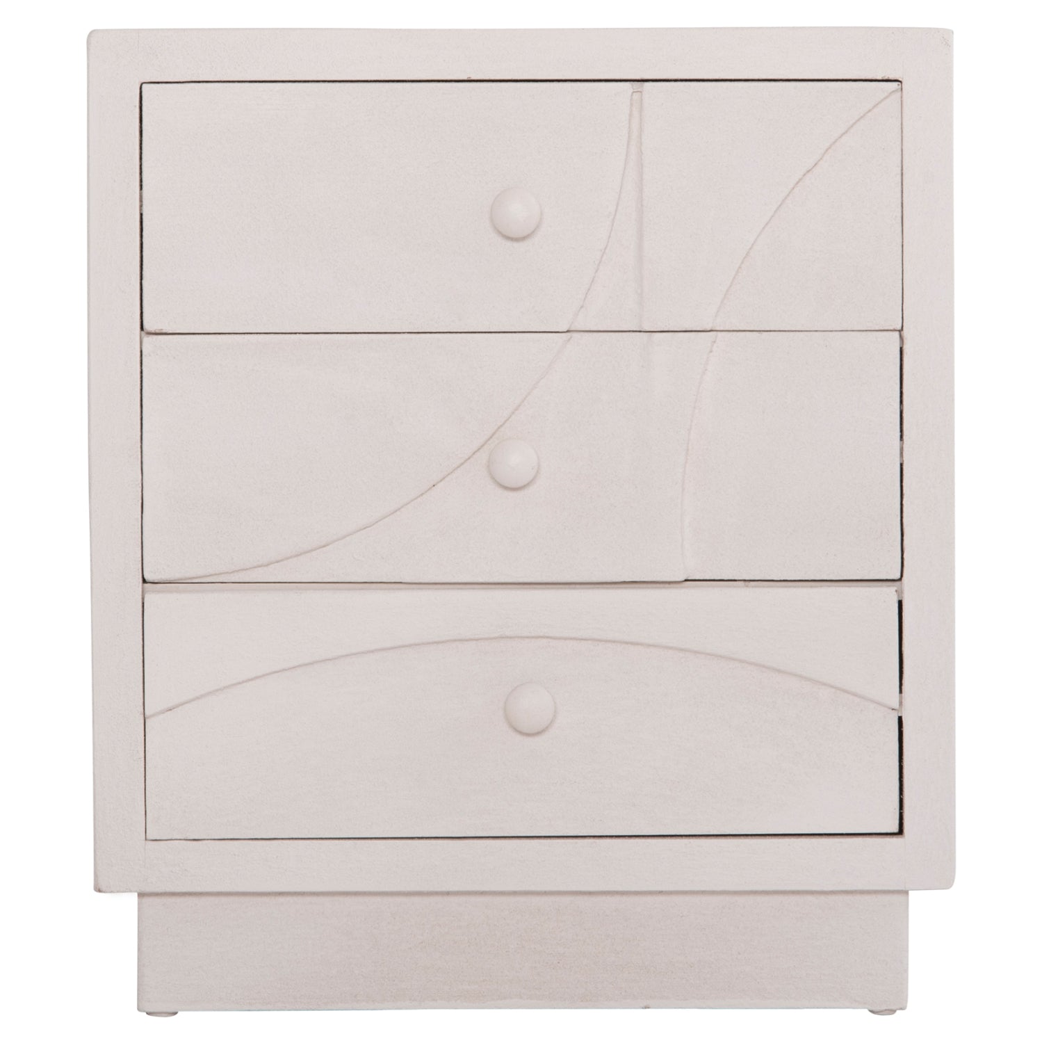 Нощно шкафче серия SANTORINI MDF в слонова кост с 3 чекмеджета 48x38x55.5Hсм.