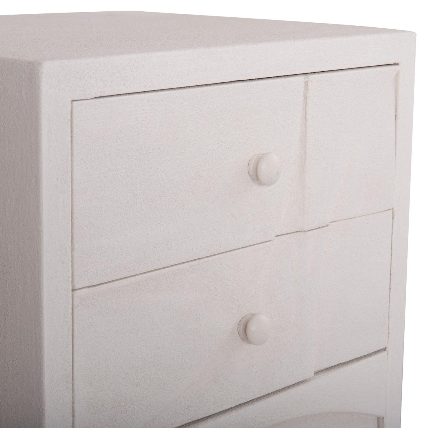 Нощно шкафче серия SANTORINI MDF в слонова кост с 3 чекмеджета 48x38x55.5Hсм.