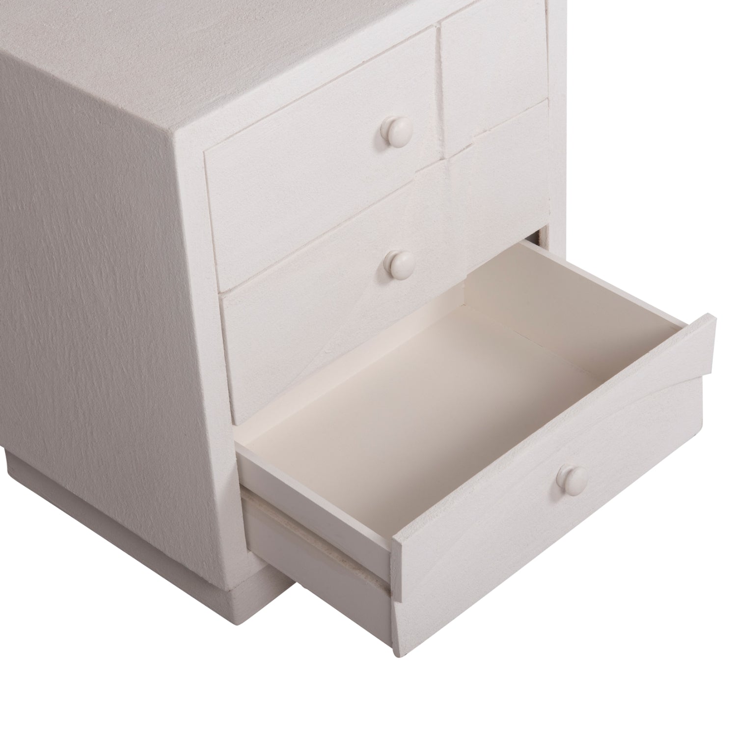Нощно шкафче серия SANTORINI MDF в слонова кост с 3 чекмеджета 48x38x55.5Hсм.