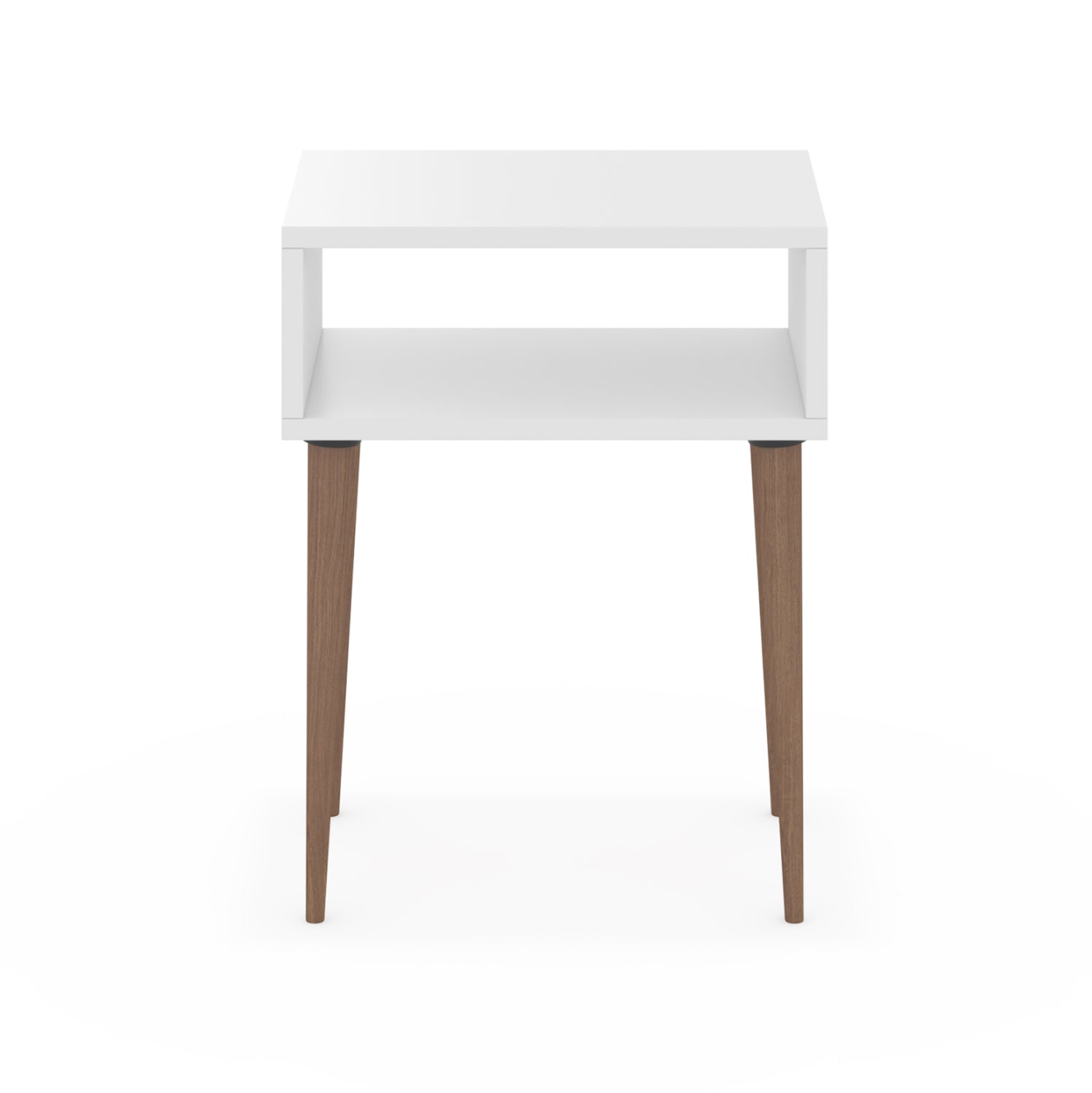 Нощно шкафче TODD МЕЛАМИН БЯЛ-КРАКА ЕСТЕСТВЕН ДЪРВЕСЕН ЦВЯТ 45x30x58Hсм.