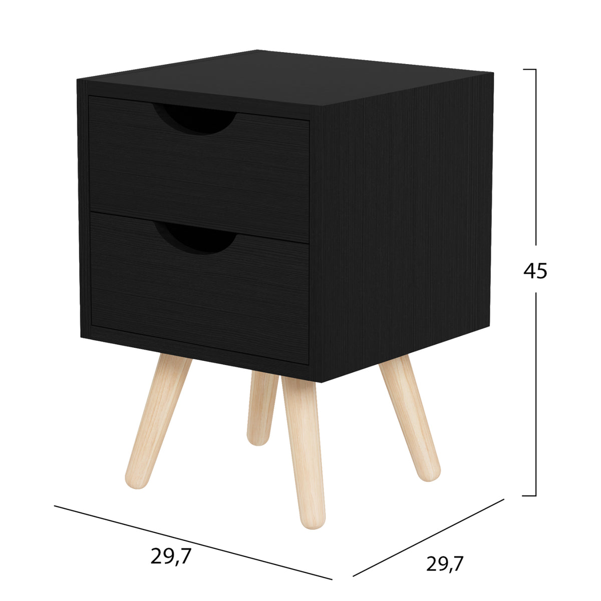 Нощно шкафче DINKL меламин с 2 чекмеджета венге 29,5x29,5x45см