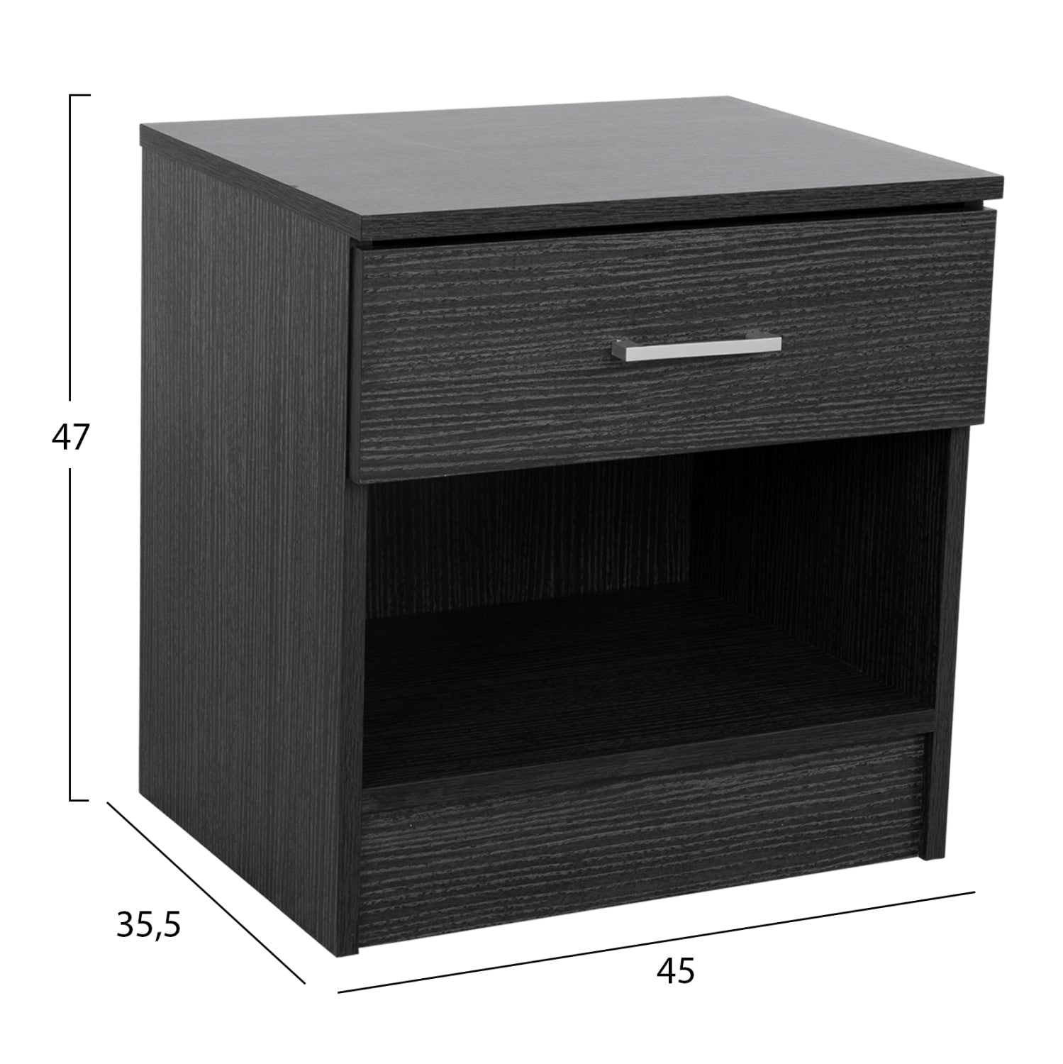 Нощно шкафче с 1 чекмедже Zebrano 45x35.5x47 см