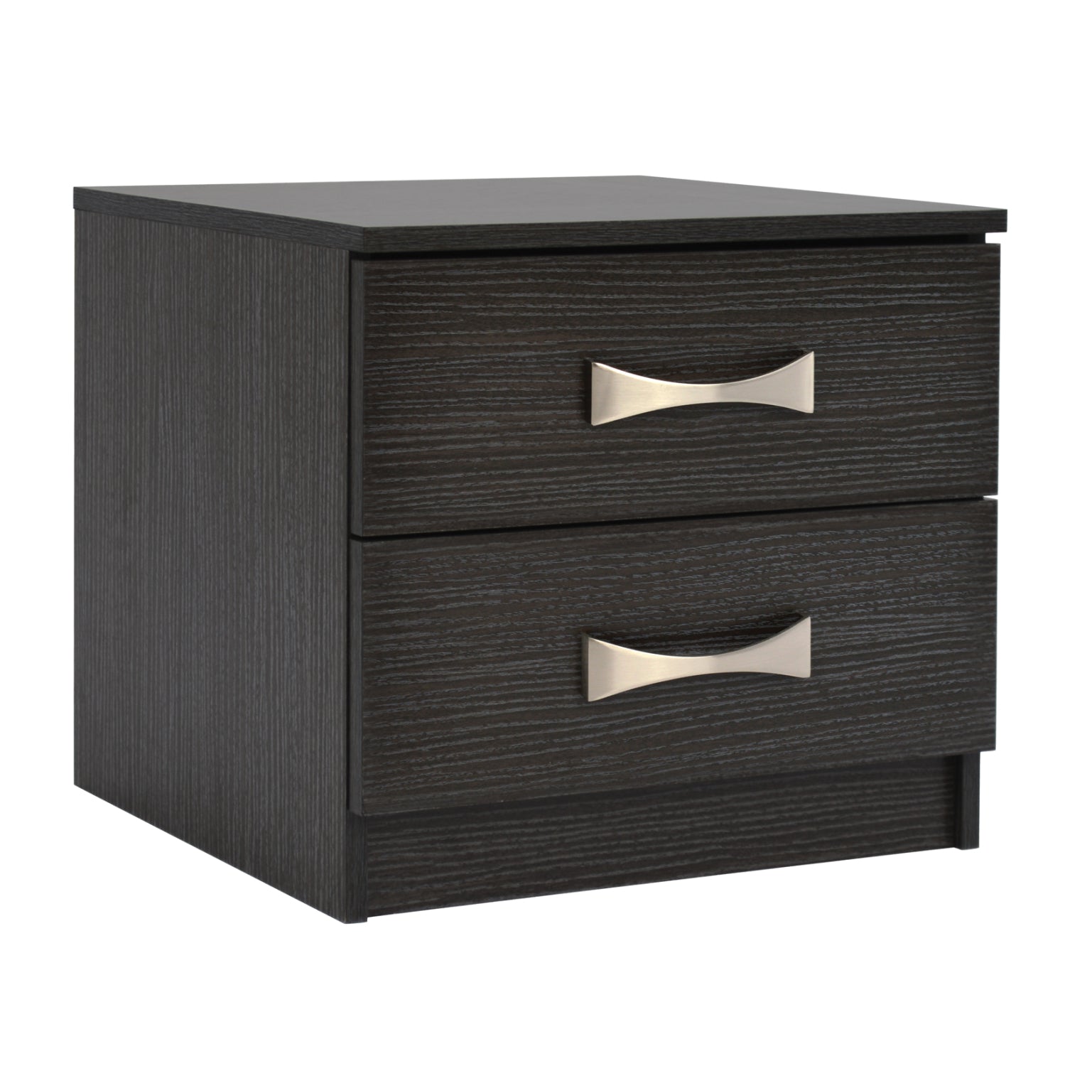 Нощно шкафче с 2 чекмеджета и дръжки Zebrano 48x40x42