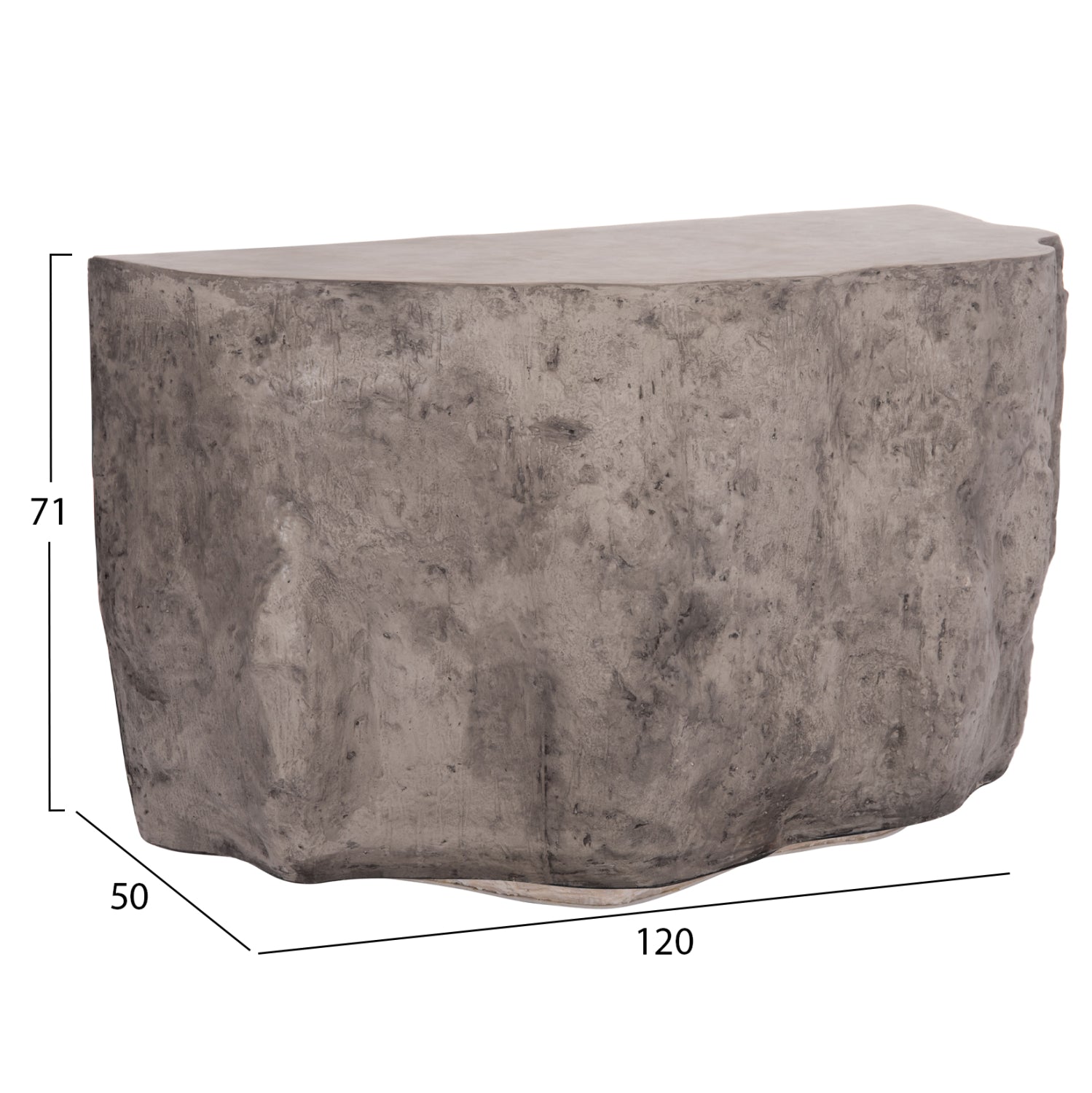 КОНСОЛА ROCK INTERON ФИБРОЦИМЕНТ СИВ--120x50x71Hсм.
