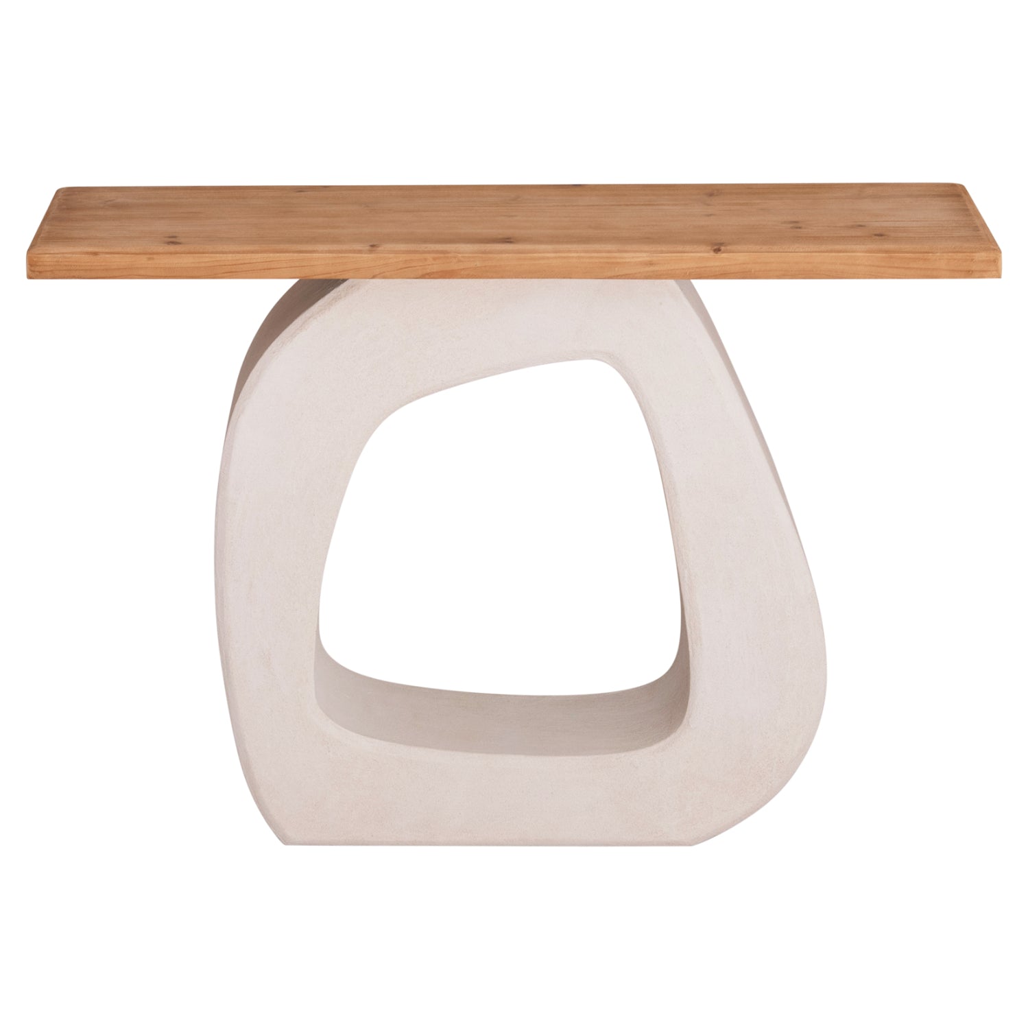 Конзола серия SANTORINI плот от смърчова дървесина - MDF основа в цвят офуайт 120x38x83Hсм.